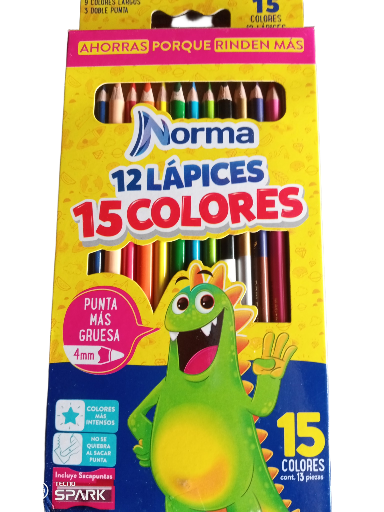 12 Lápices Norma 15 Colores