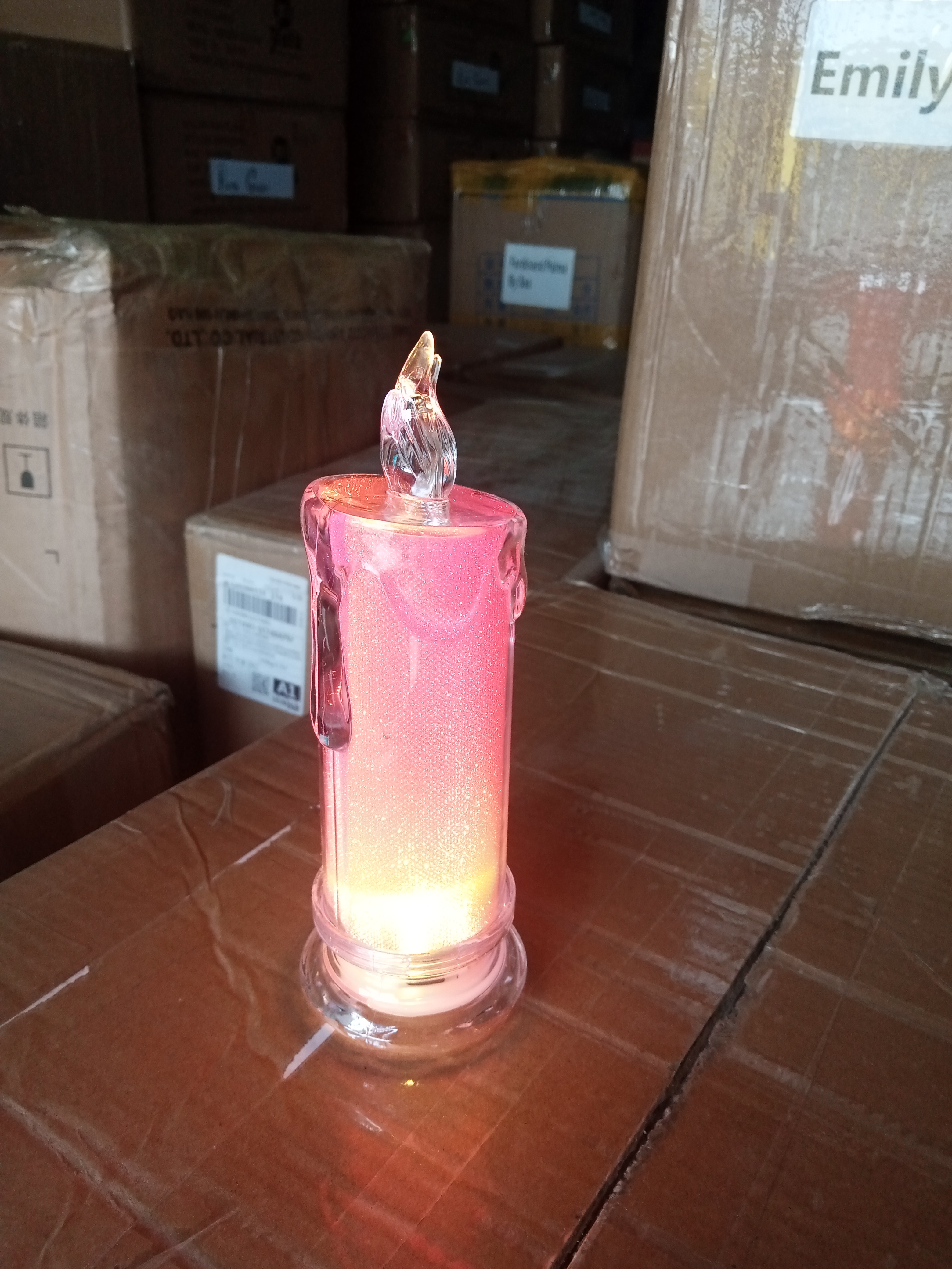 Vela decorativa rosa