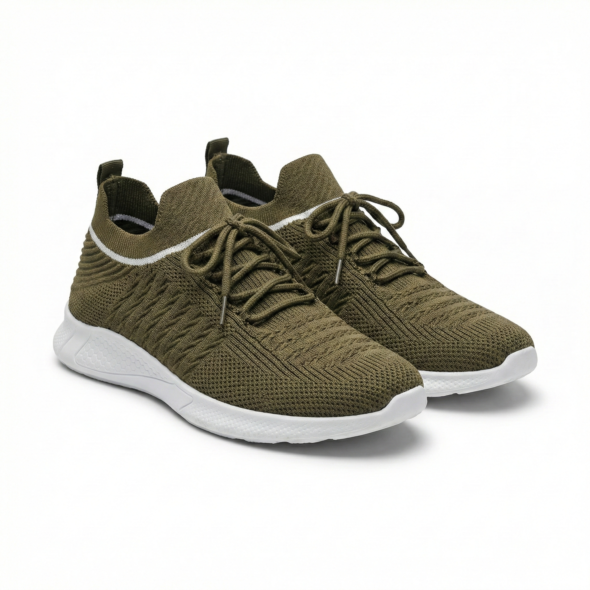 Olive Green Knit Sneakers