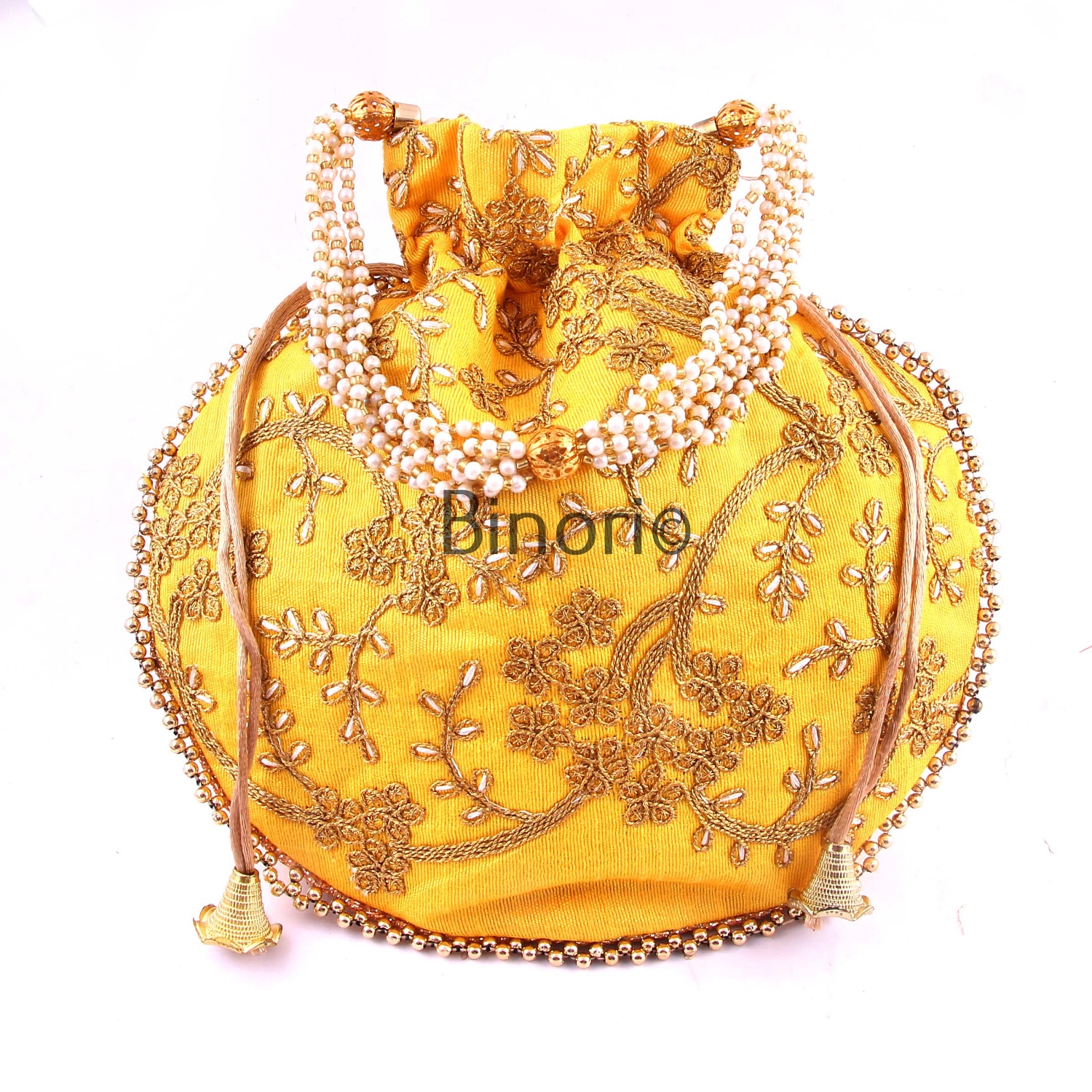 Rajasthani Style Royal Clutch Silk Batwa Bag Wristlets Ethnic Potli for Women's Zari Work Bridal