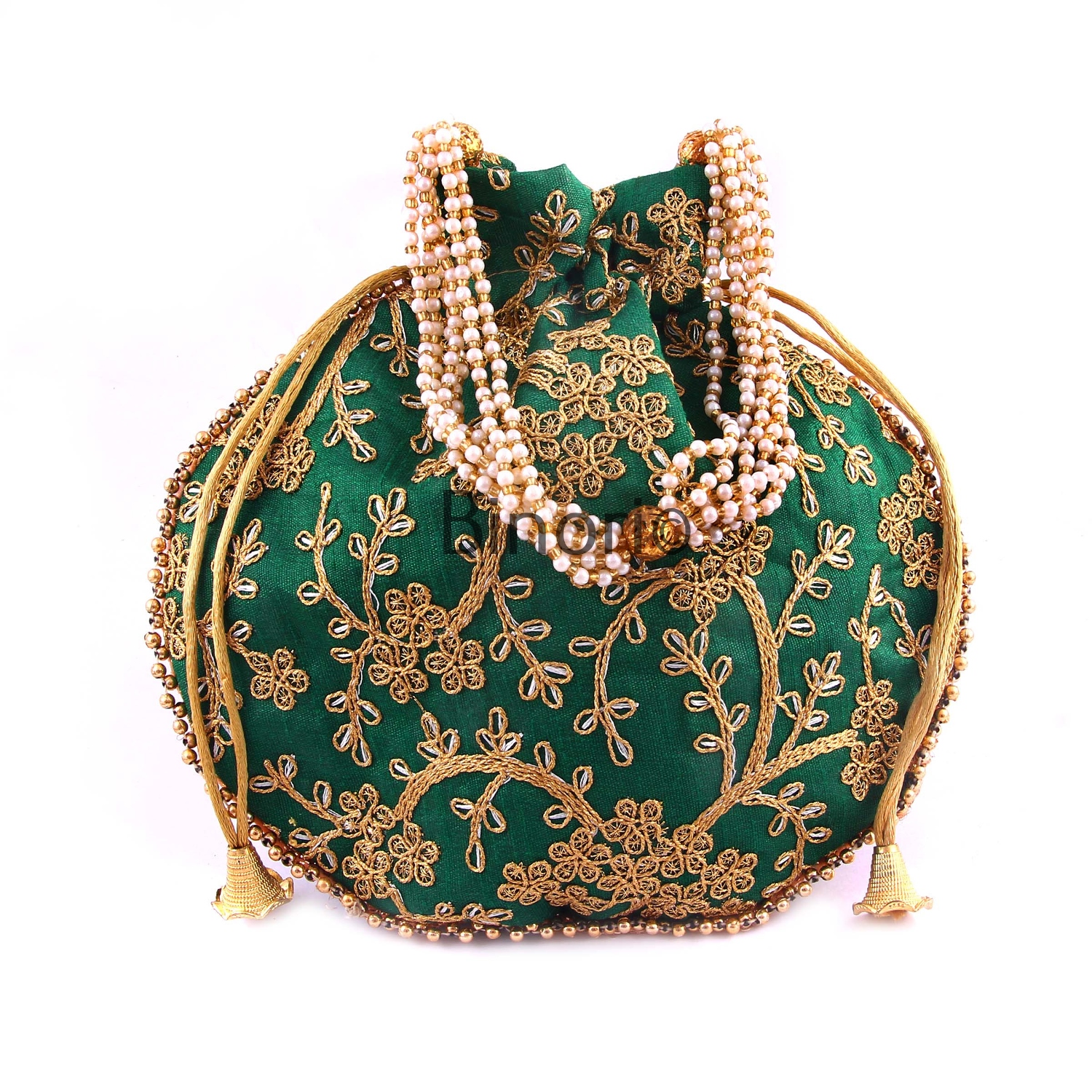 Rajasthani Style Royal Clutch Silk Batwa Bag Wristlets Ethnic Potli for Women's Zari Work Bridal