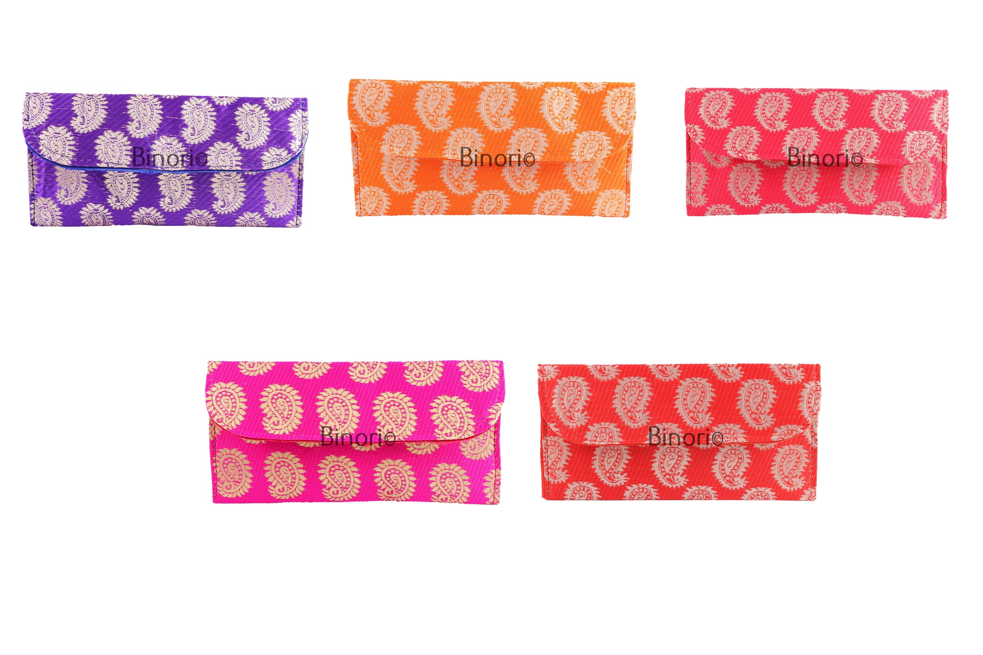 Ethnic Paisley Silk Clutch Set