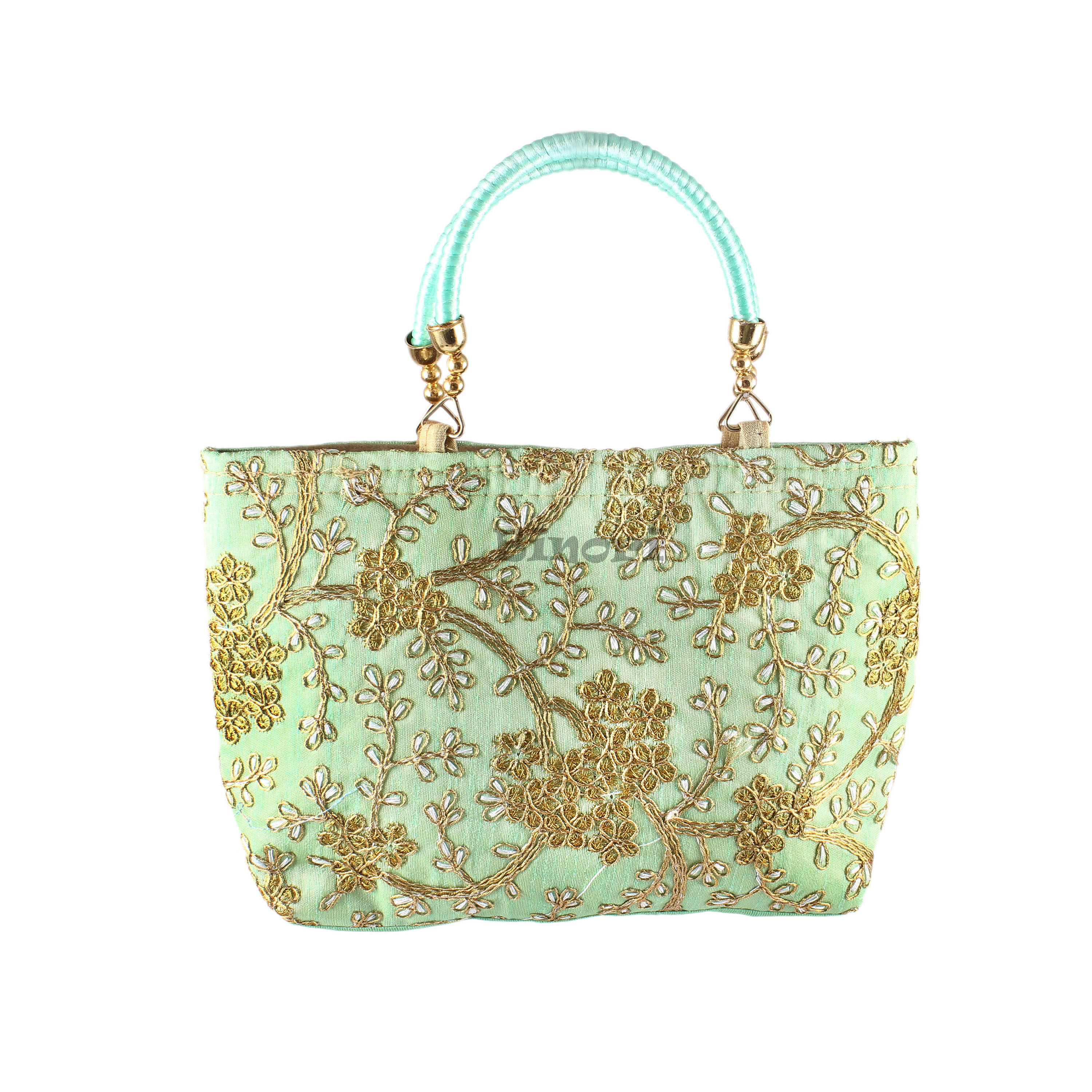 Embroidered Mint Green Handbag