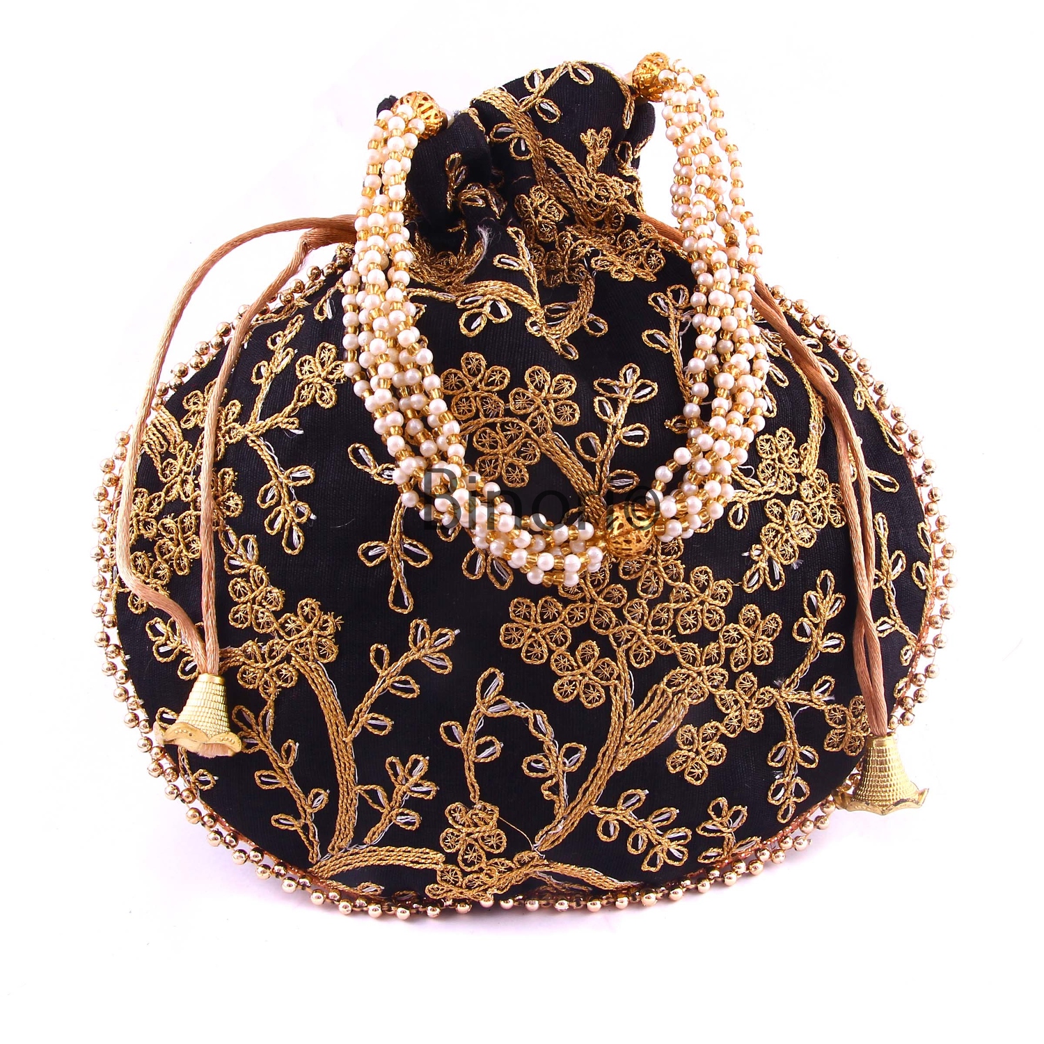 Rajasthani Style Royal Clutch Silk Batwa Bag Wristlets Ethnic Potli for Women's Zari Work Bridal