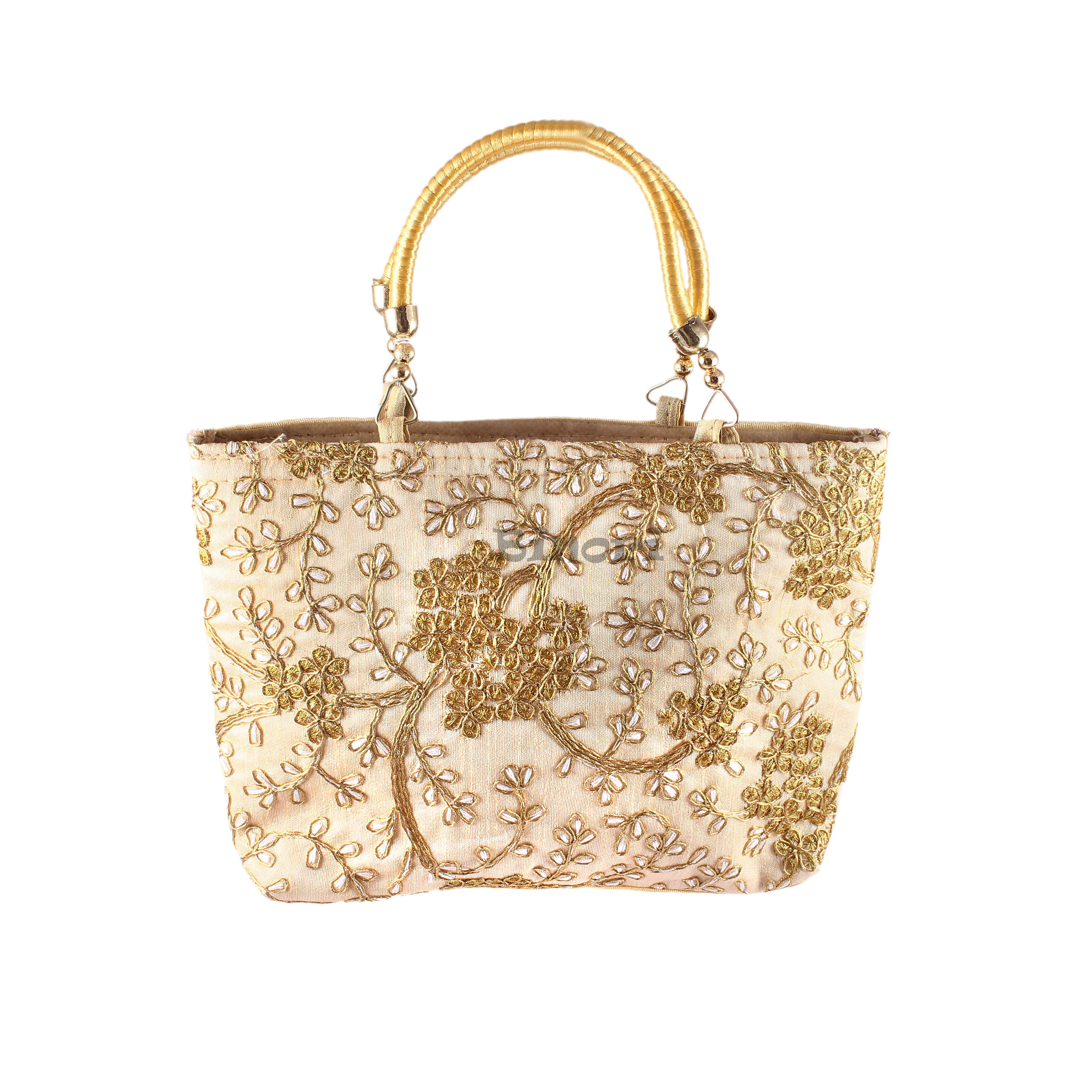 Golden Embroidered Handbag