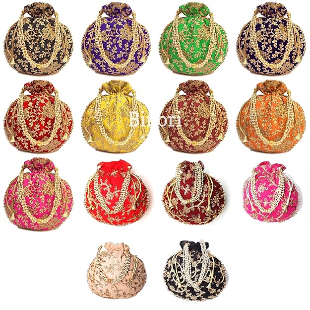 Embroidered Potli Bags (Pack of 14)