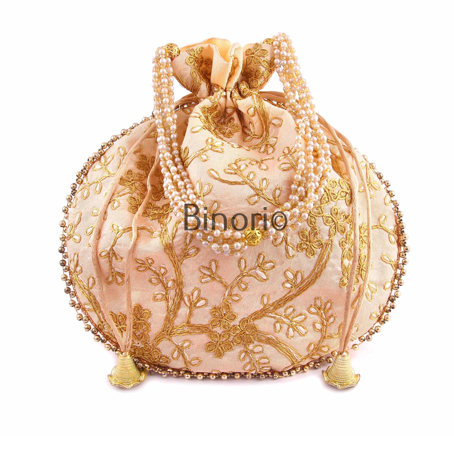 Rajasthani Style Royal Clutch Silk Batwa Bag Wristlets Ethnic Potli for Women's Zari Work Bridal
