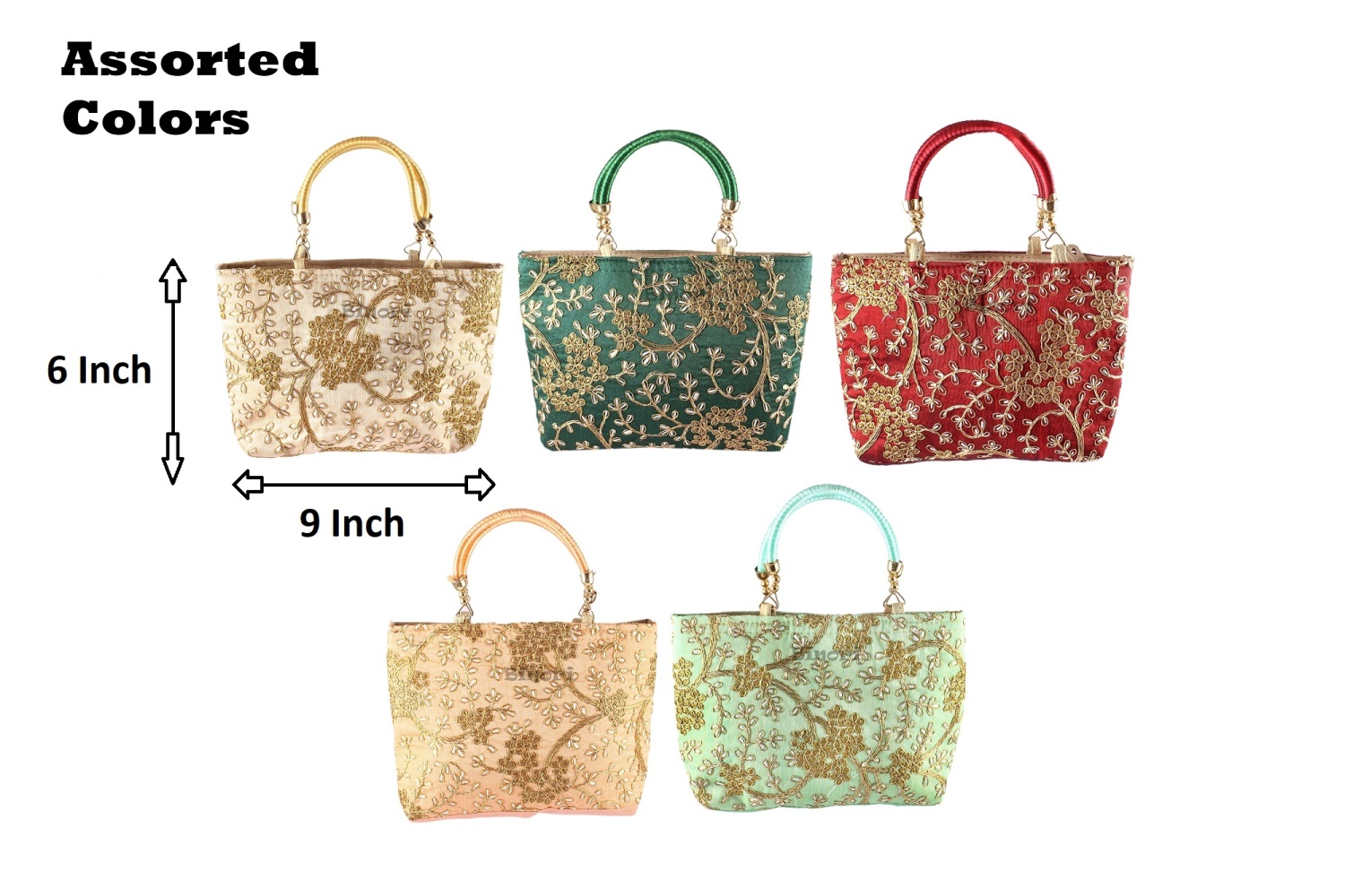 Embroidered Green Handbag