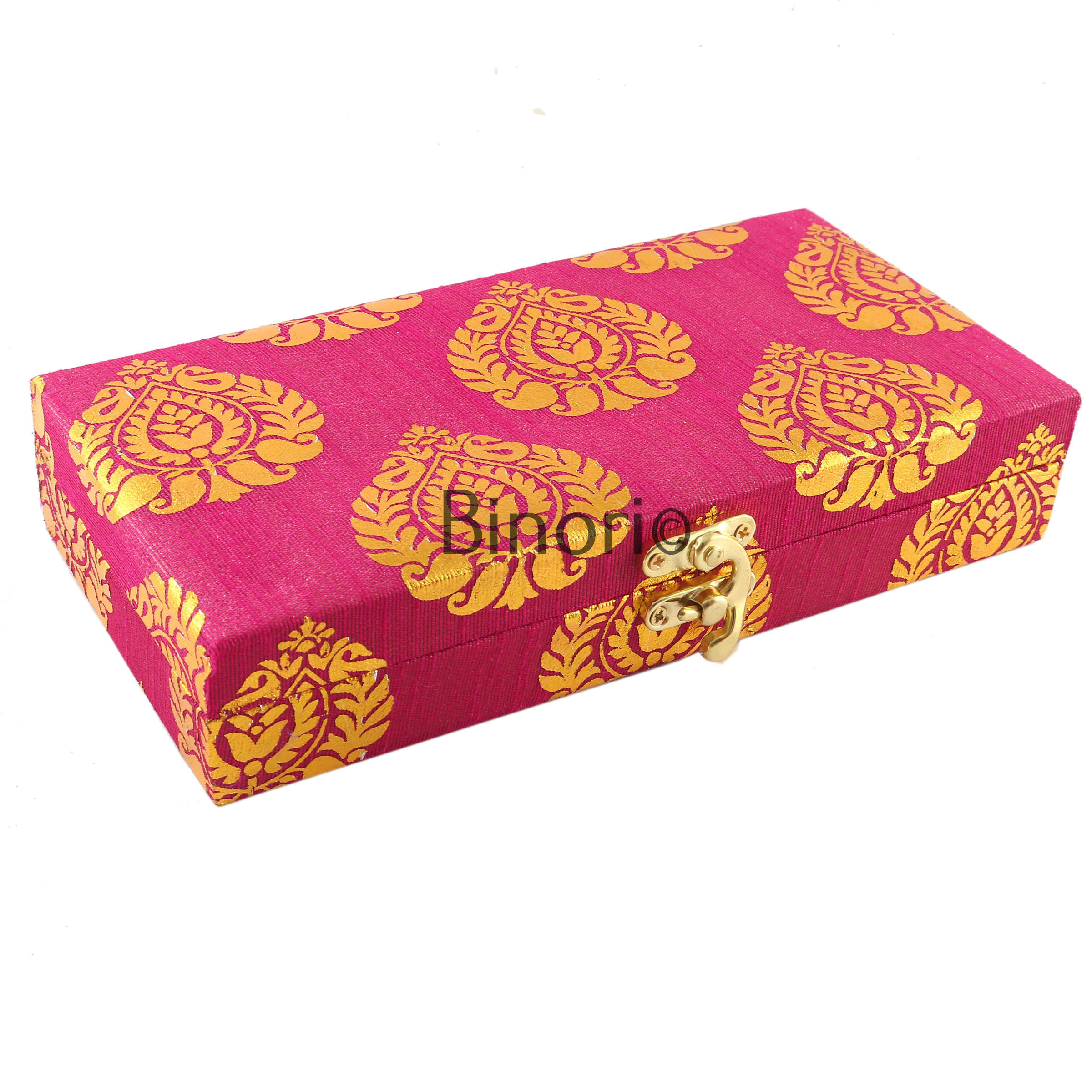 Silk and Wooden Shagun Cash Box for Gifting of Multiple Occasions