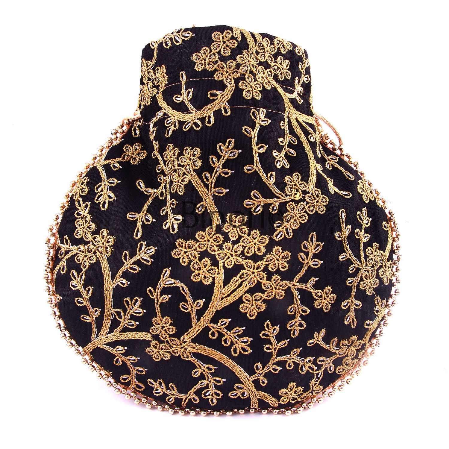Rajasthani Style Royal Clutch Silk Batwa Bag Wristlets Ethnic Potli for Women's Zari Work Bridal