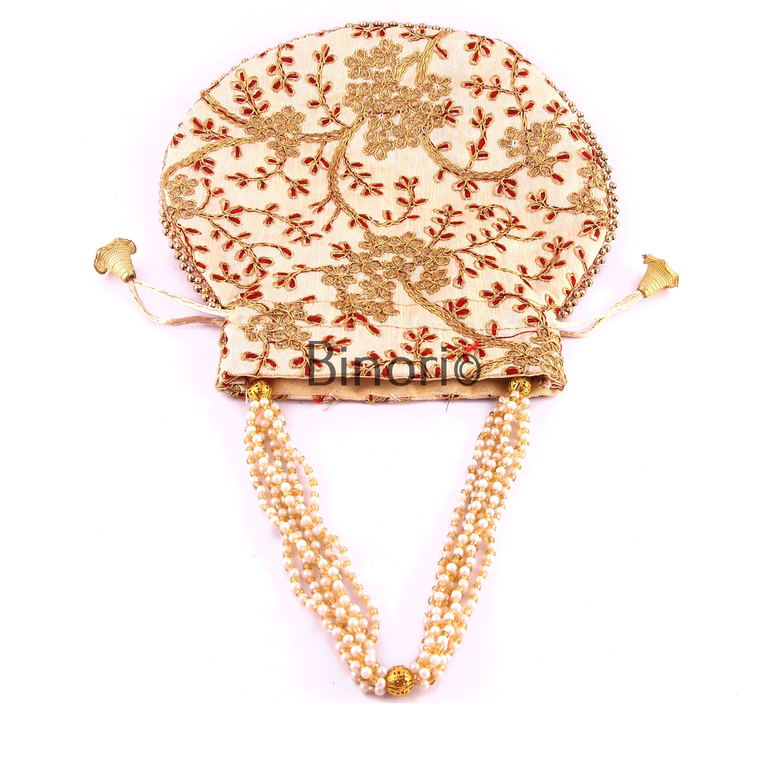 Rajasthani Style Royal Clutch Silk Batwa Bag Wristlets Ethnic Potli for Women's Zari Work Bridal