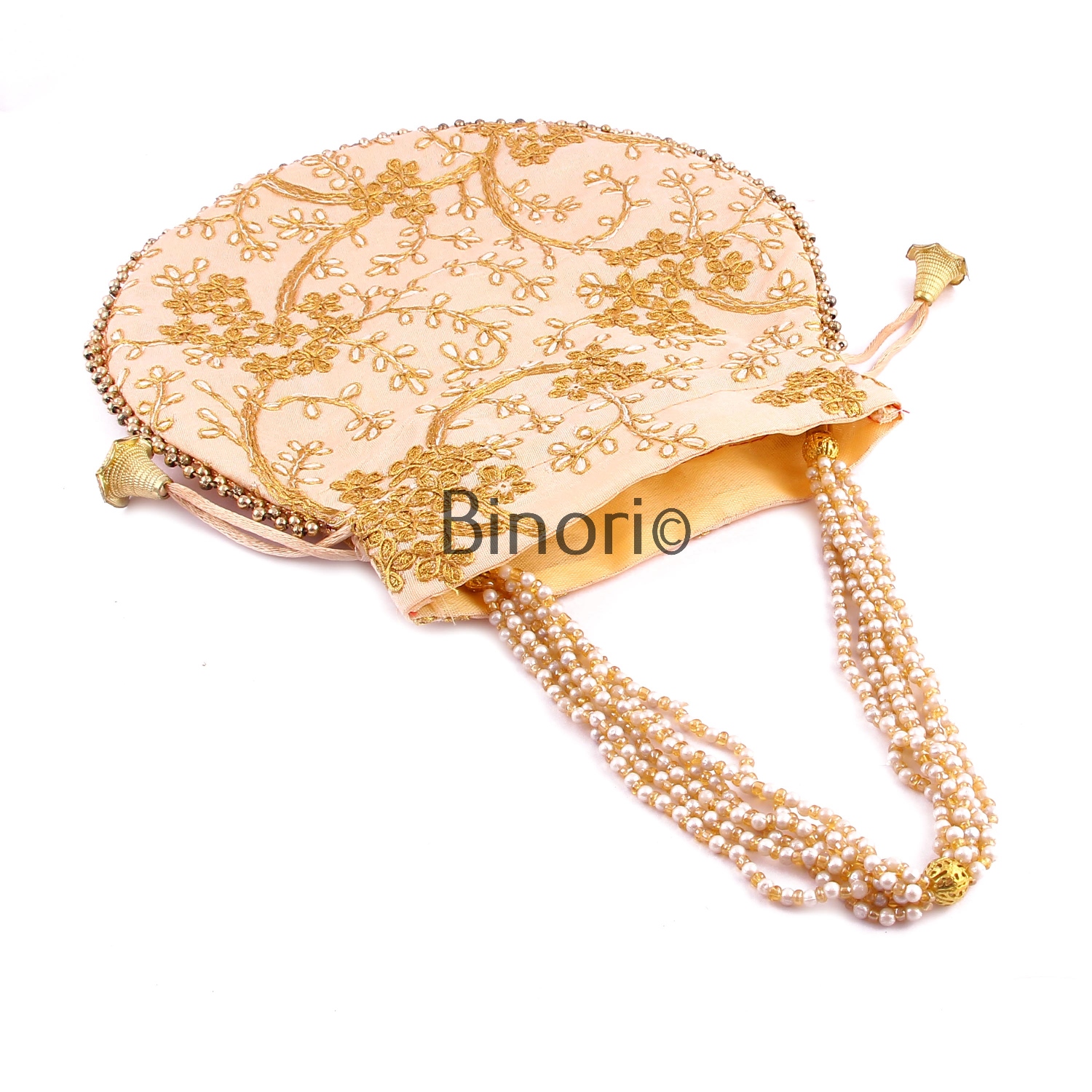 Rajasthani Style Royal Clutch Silk Batwa Bag Wristlets Ethnic Potli for Women's Zari Work Bridal