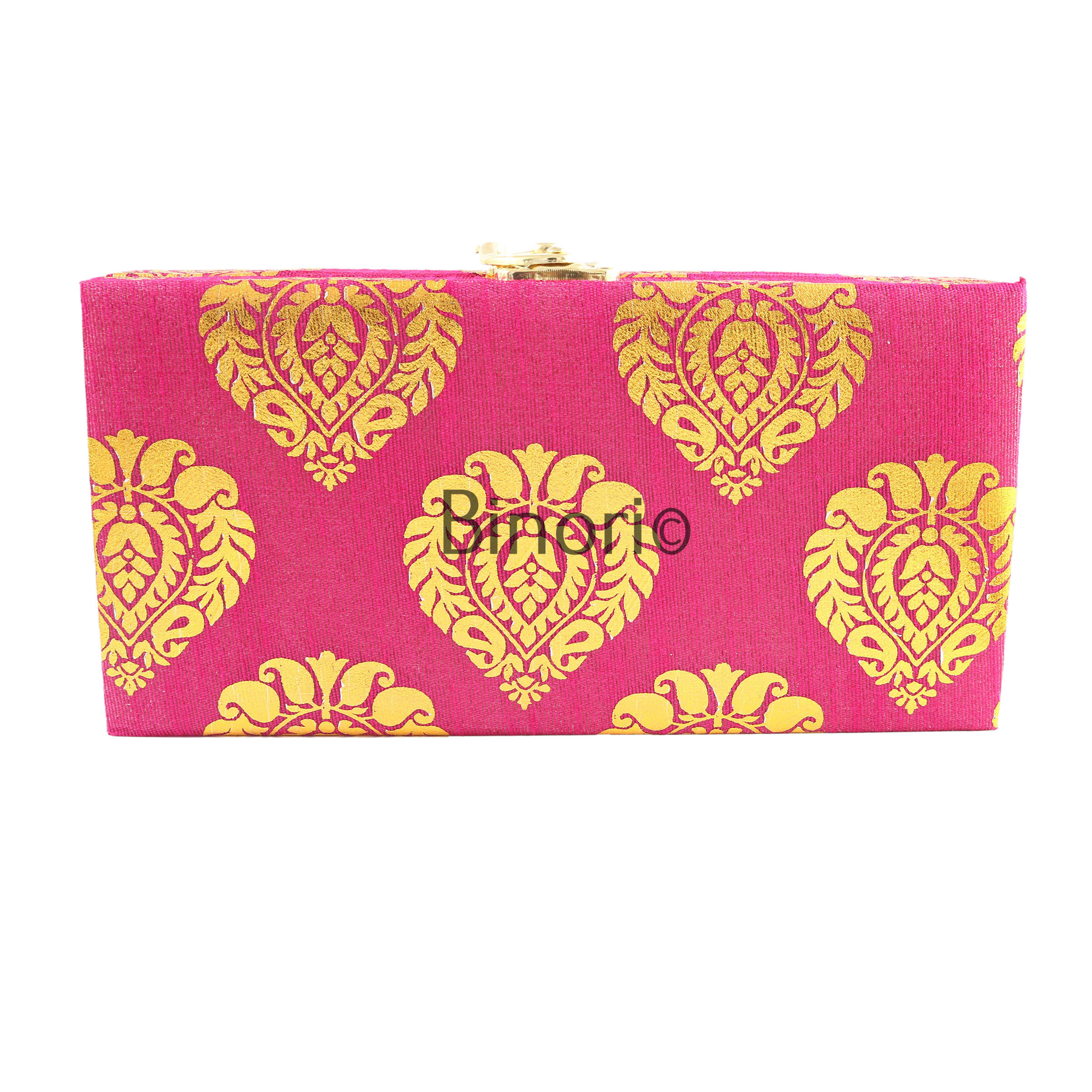 Silk and Wooden Shagun Cash Box for Gifting of Multiple Occasions