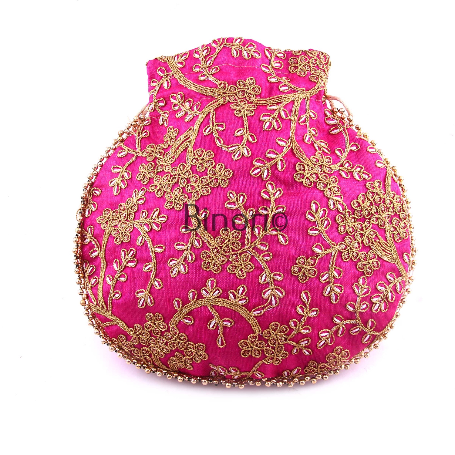 Rajasthani Style Royal Clutch Silk Batwa Bag Wristlets Ethnic Potli for Women's Zari Work Bridal