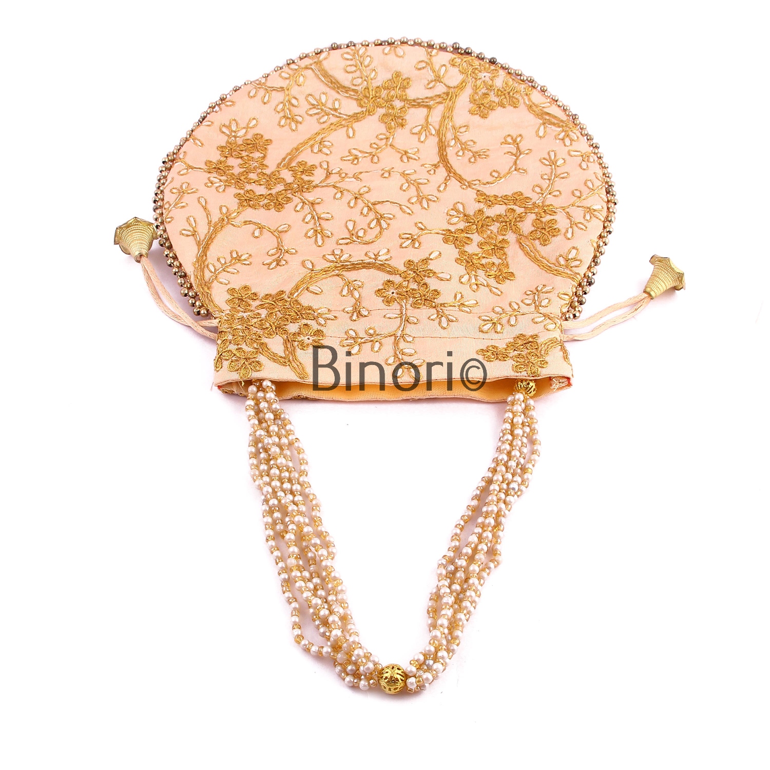 Rajasthani Style Royal Clutch Silk Batwa Bag Wristlets Ethnic Potli for Women's Zari Work Bridal