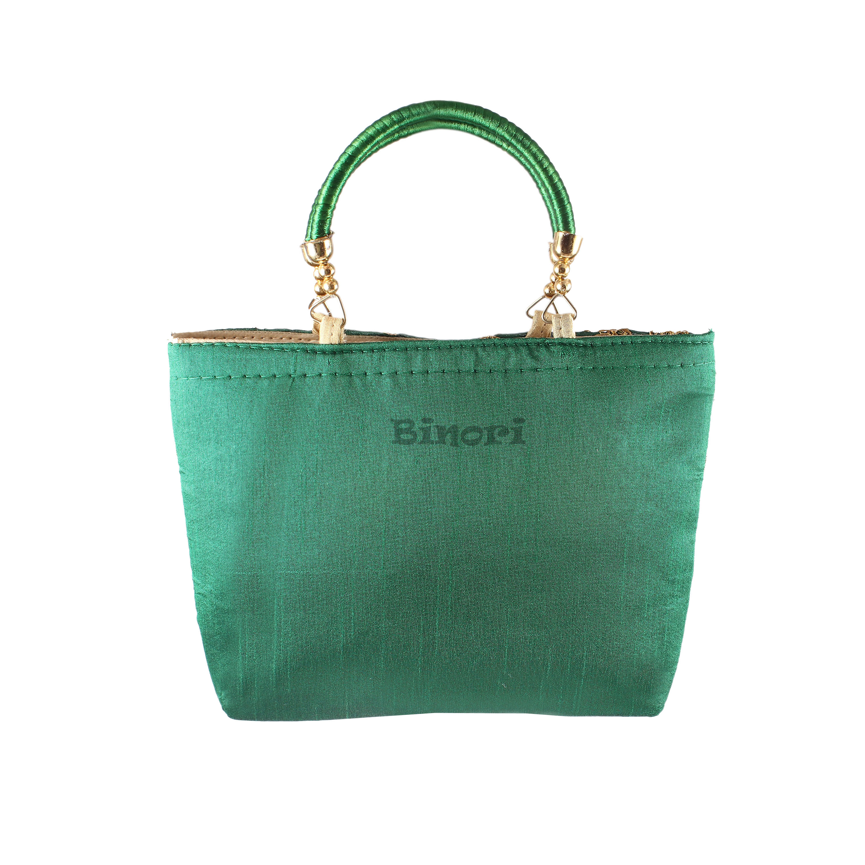 Embroidered Green Handbag