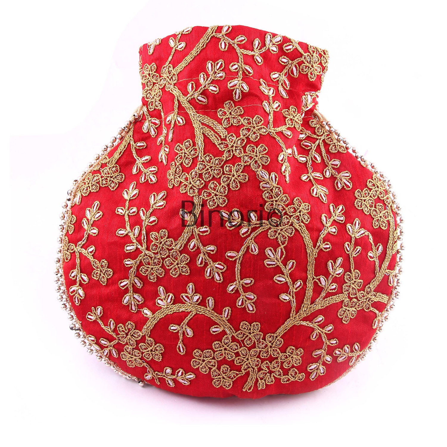 Rajasthani Style Royal Clutch Silk Batwa Bag Wristlets Ethnic Potli for Women's Zari Work Bridal