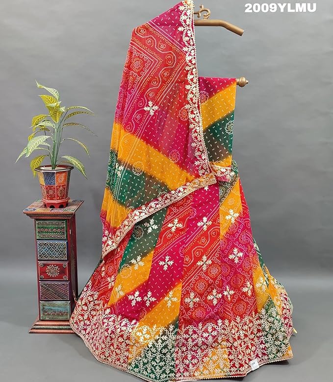 New Beautiful Pure Georgette Lehenga Set With Gotapatti Handwork