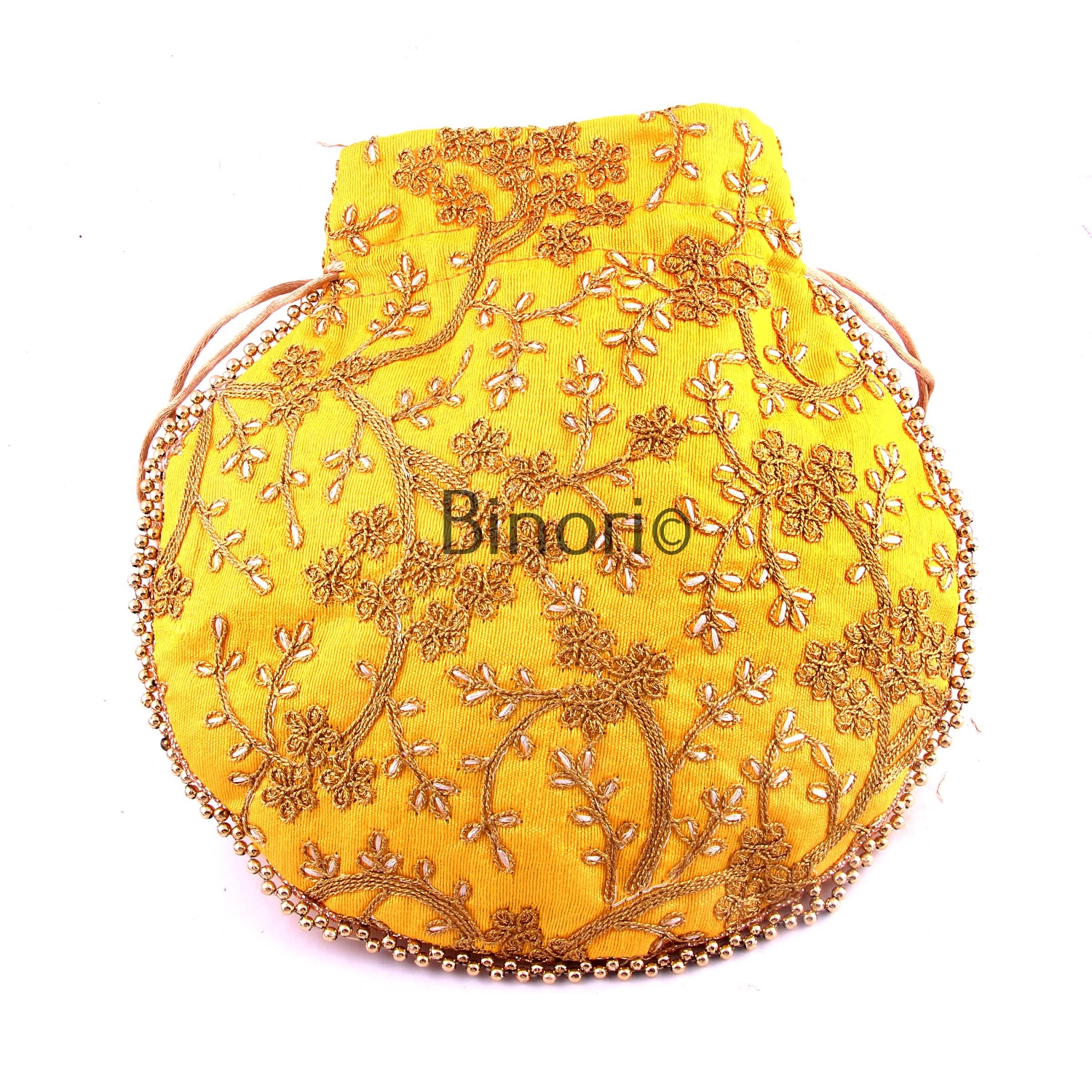 Rajasthani Style Royal Clutch Silk Batwa Bag Wristlets Ethnic Potli for Women's Zari Work Bridal