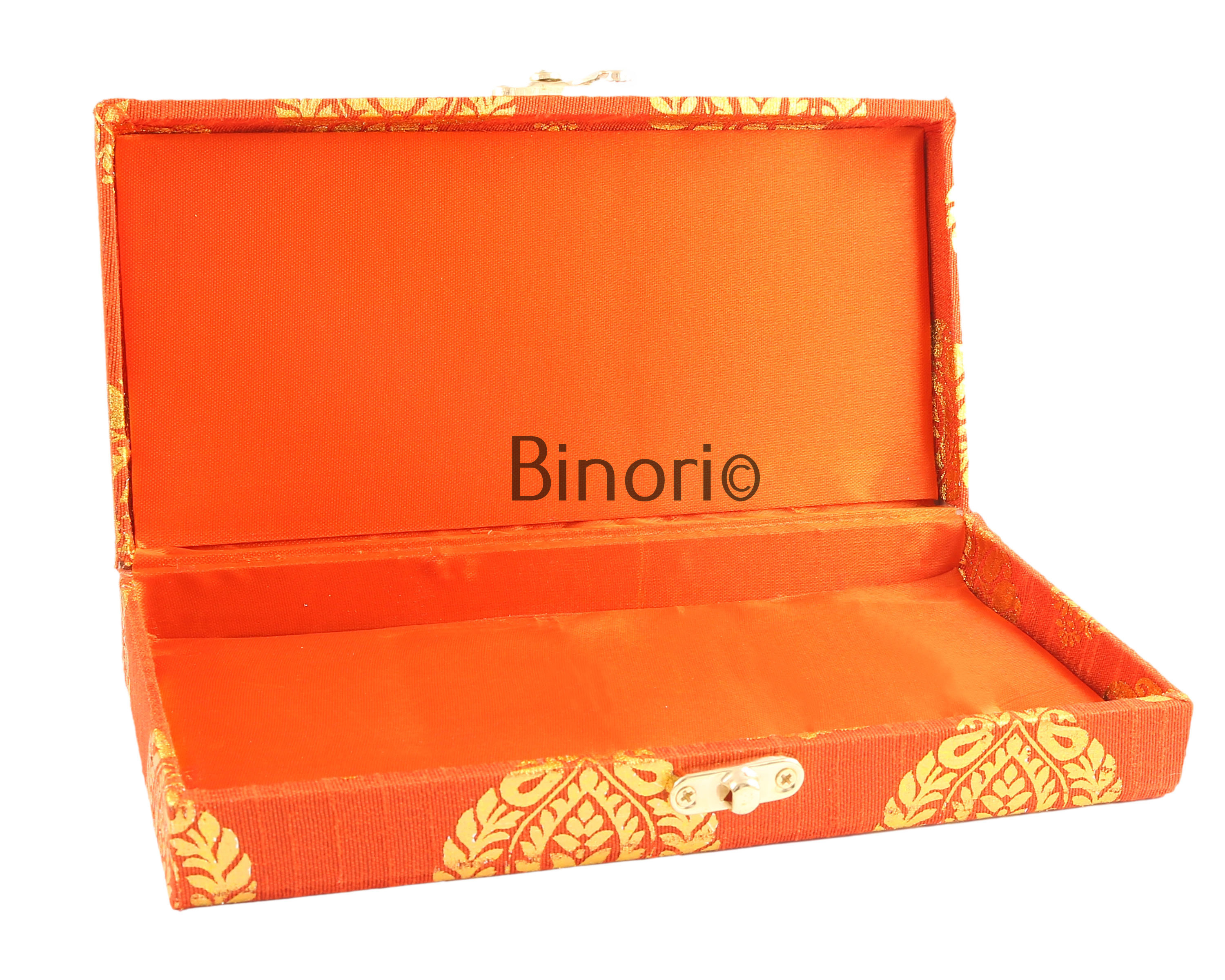 Silk and Wooden Shagun Cash Box for Gifting of Multiple Occasions