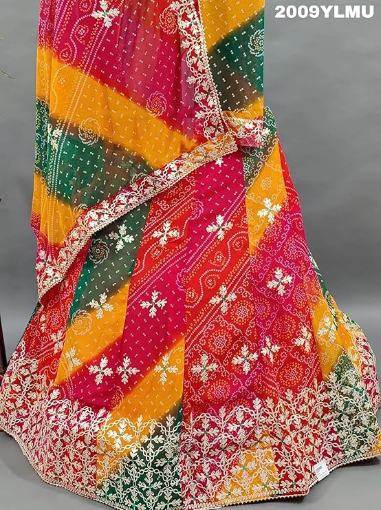 New Beautiful Pure Georgette Lehenga Set With Gotapatti Handwork