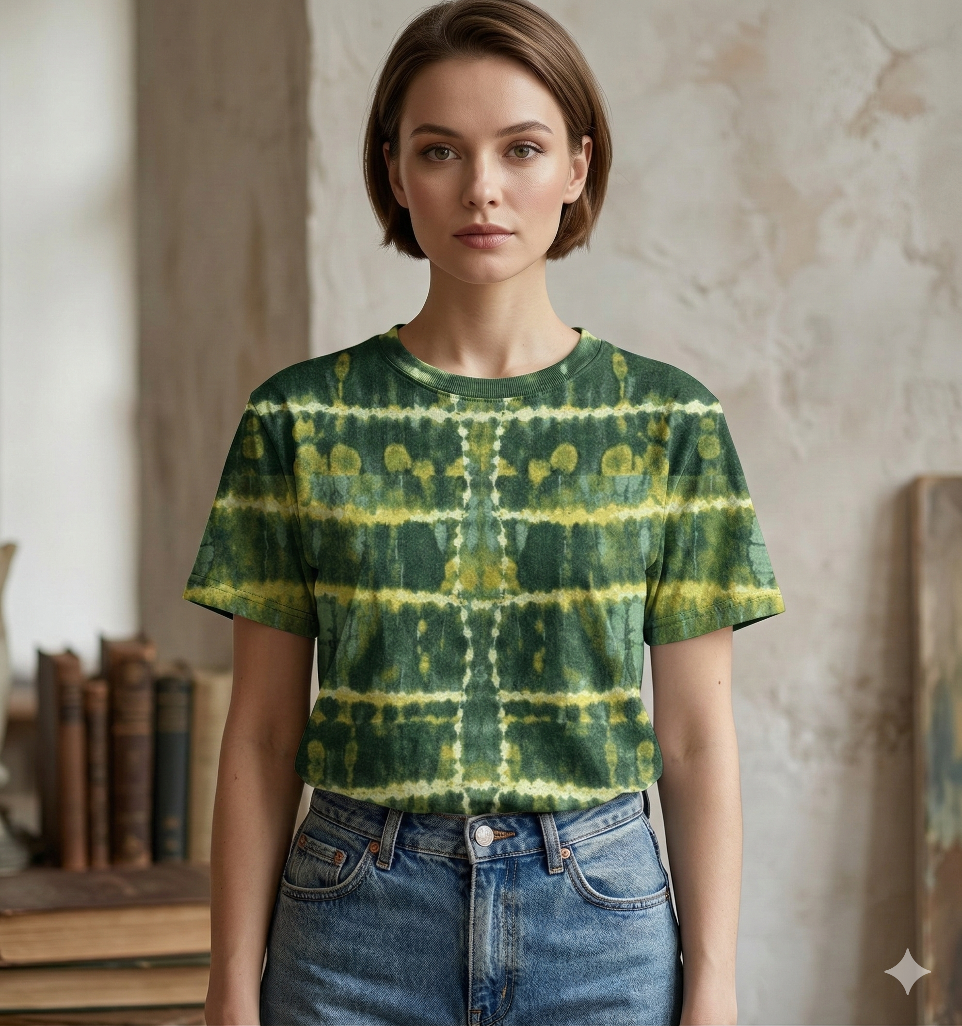 The Forest Grid Shibori Tee