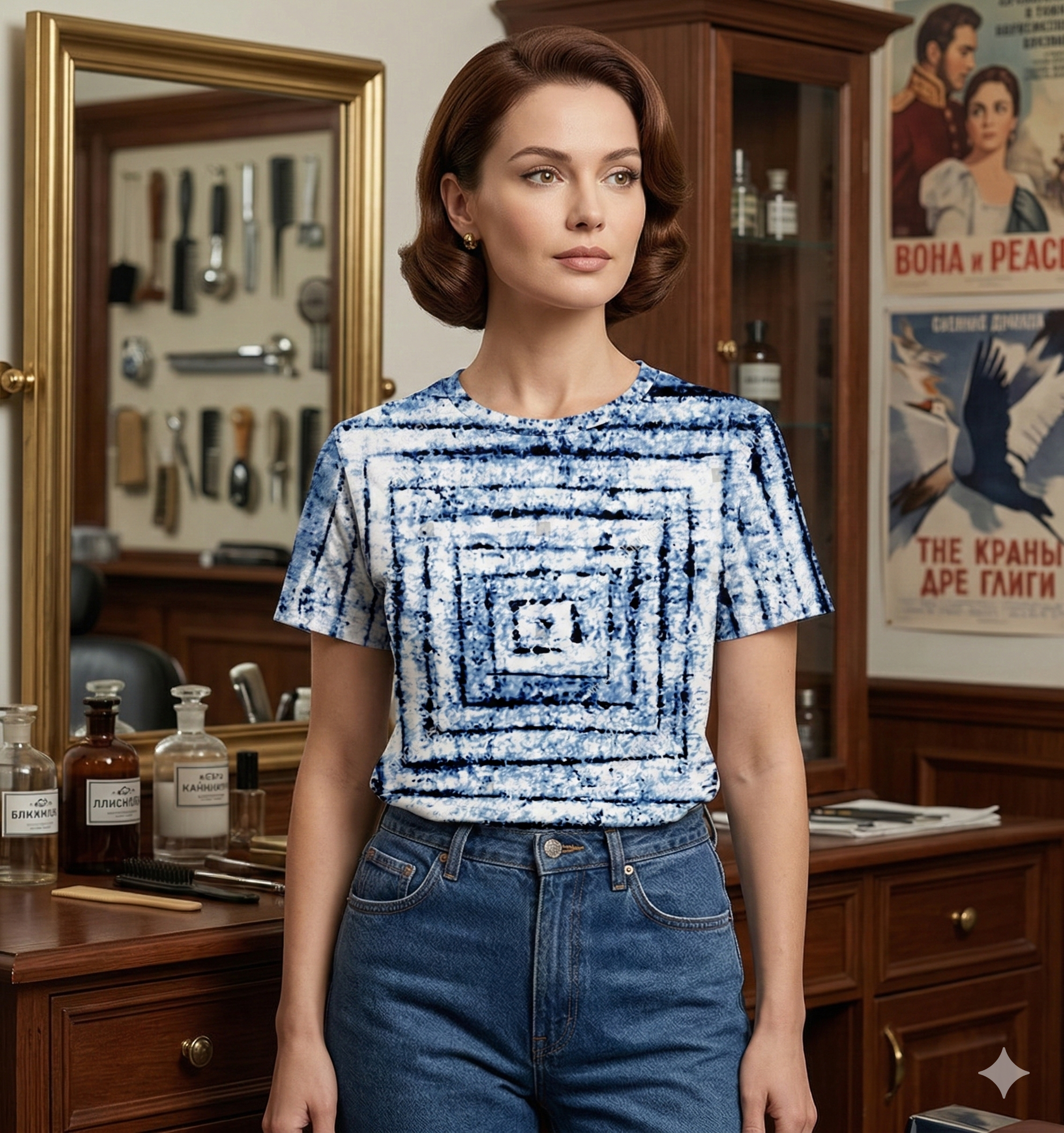 The Indigo Echo Square Shibori Tee