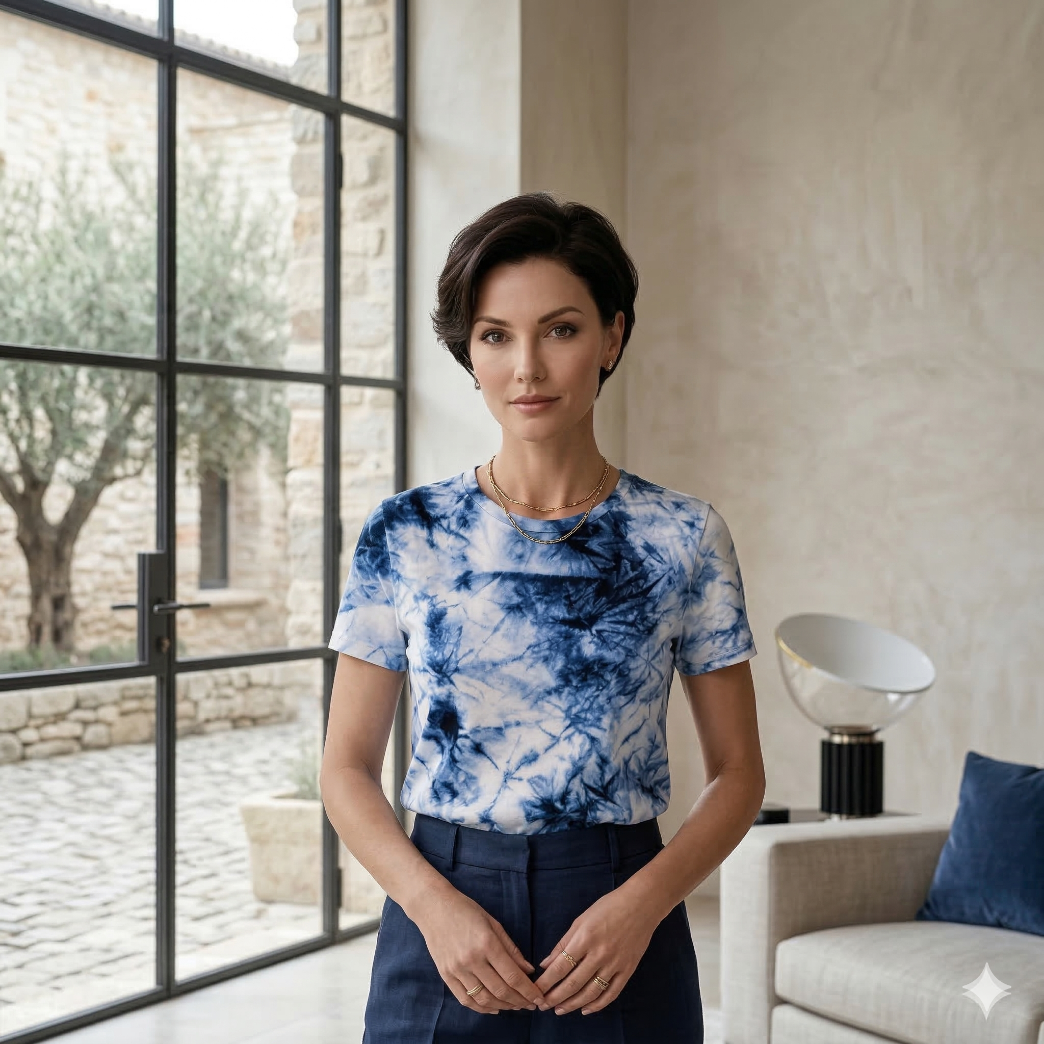 The Indigo Storm Marble Tie-Dye Tee