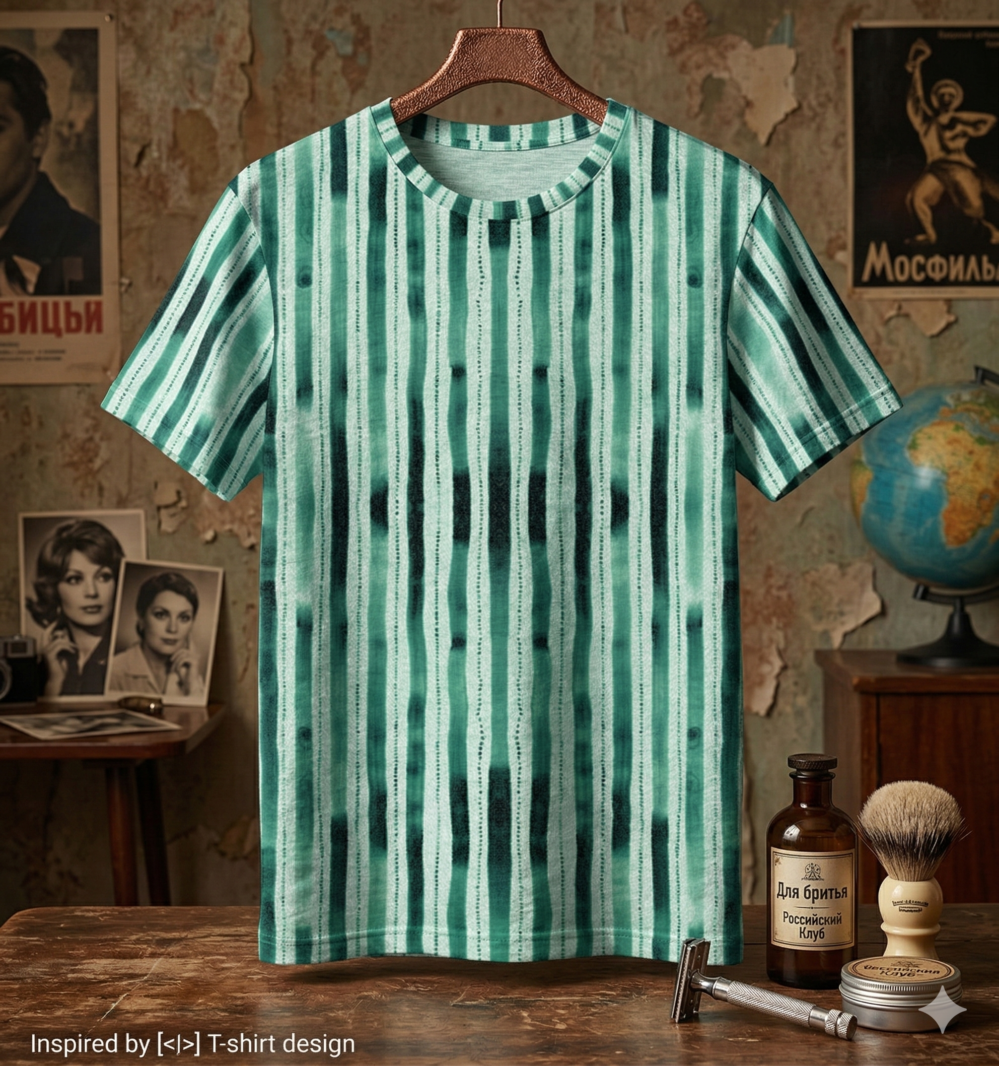 The Pine Spine Vertical Shibori Tee