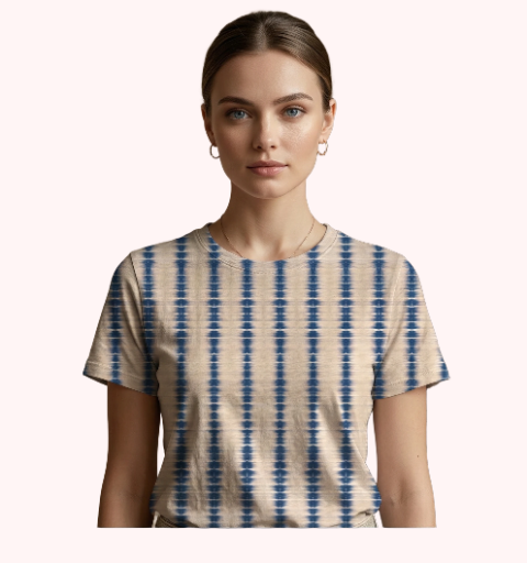 The Indigo Spine Linear Shibori Tee