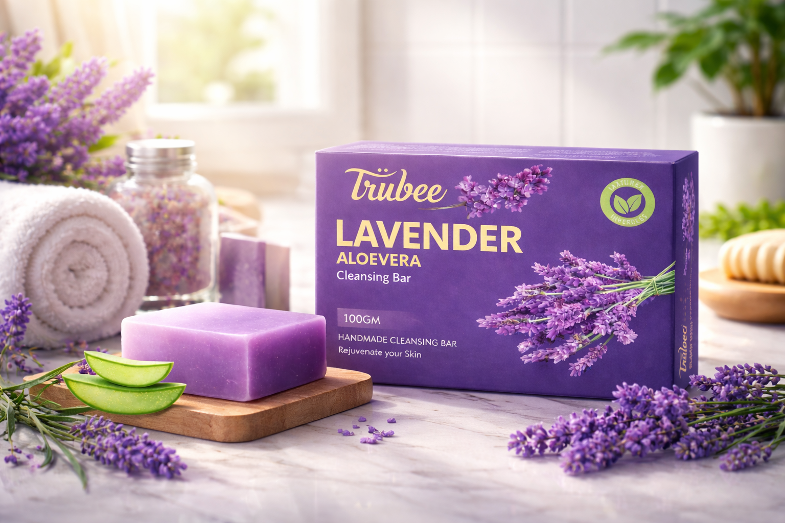 TRUBEE Lavender Glycerin Soap - 100grams