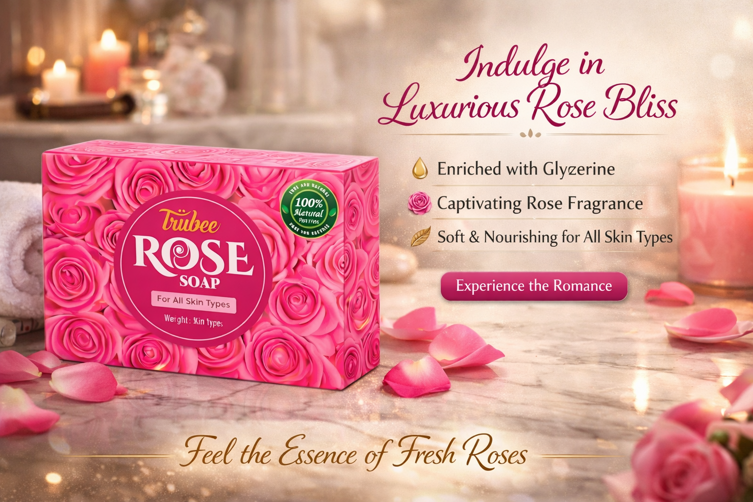 Trubee Rose Soap - 100grams 