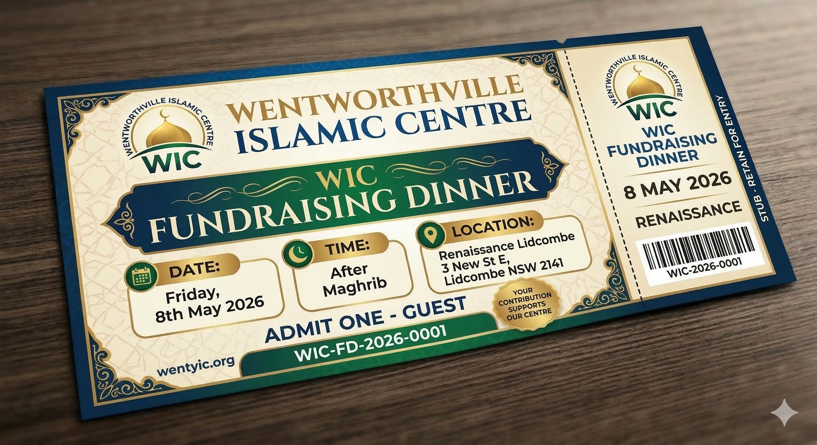 WIC Fundraising Dinner Ticket