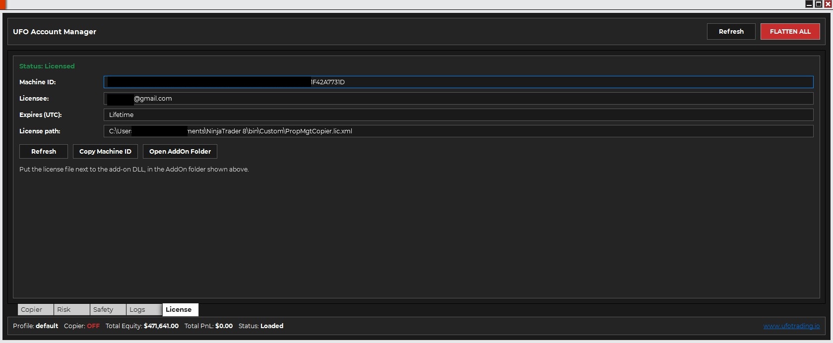 UFO Account Manager For NinjaTrader 8 ( Trade Copier + Accounts and Prop Management Dashboard + Risk Manager)