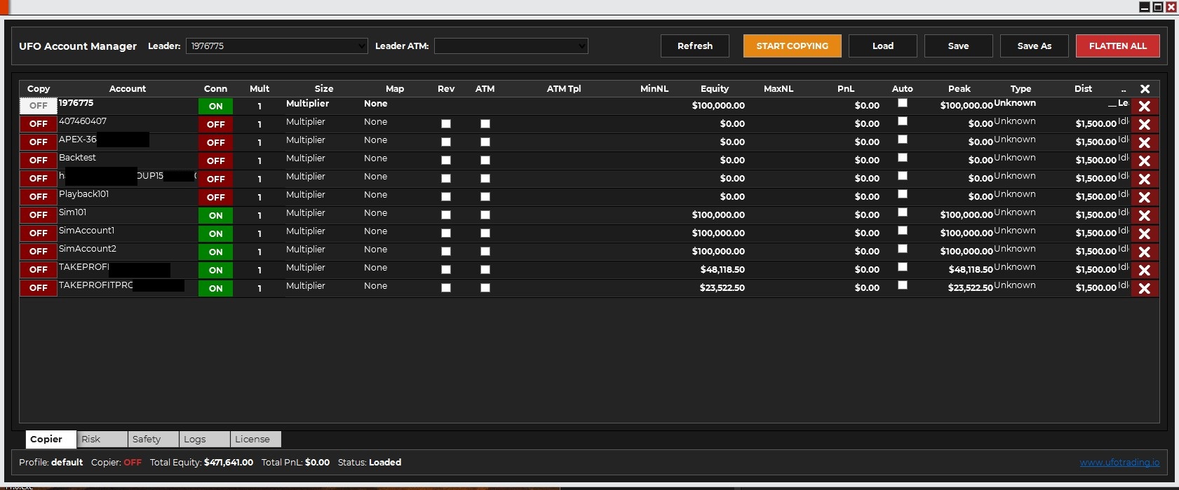UFO Account Manager For NinjaTrader 8 ( Trade Copier + Accounts and Prop Management Dashboard + Risk Manager)