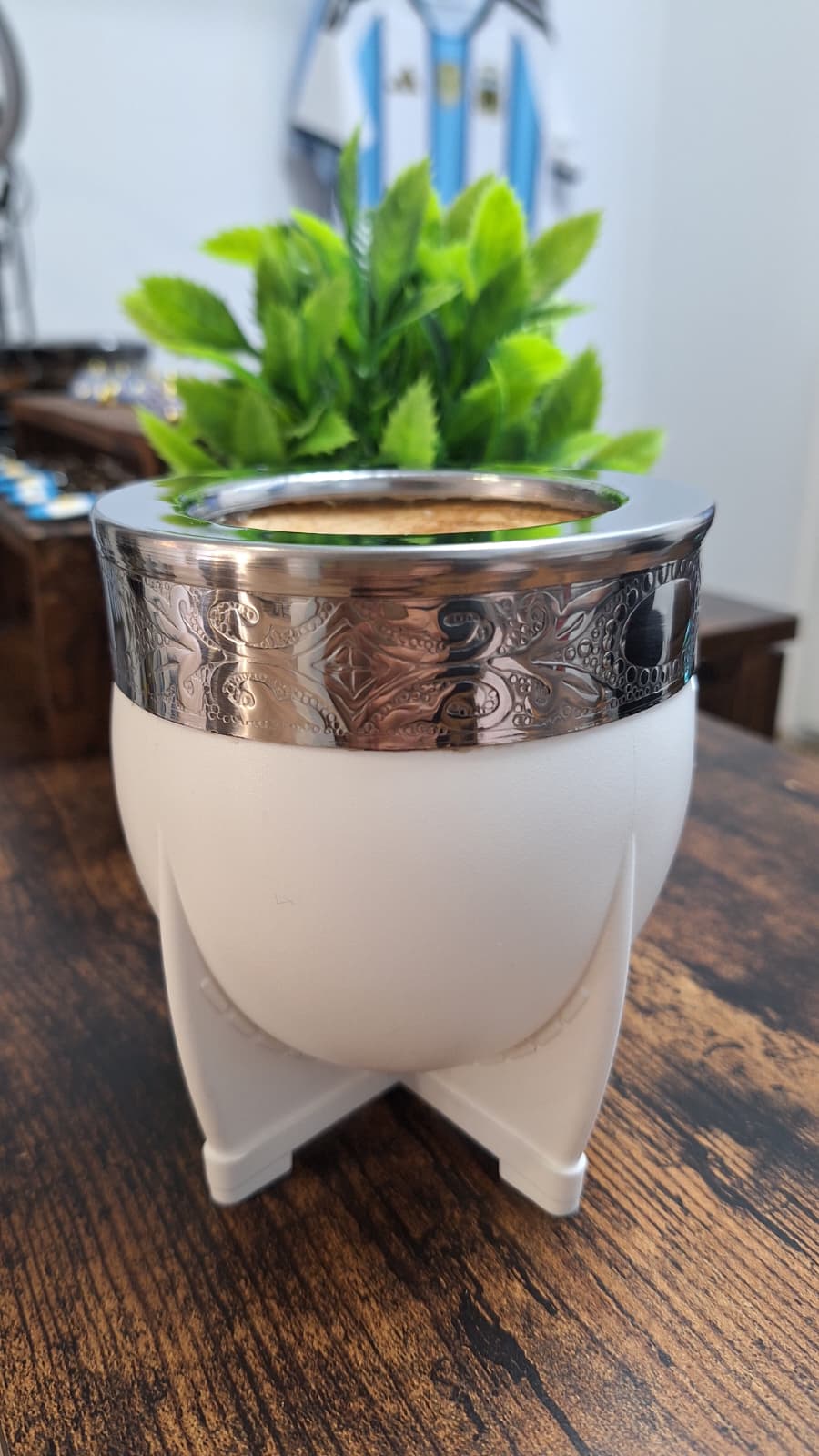 Mate Imperial Calabaza Con Virola Cincelada 