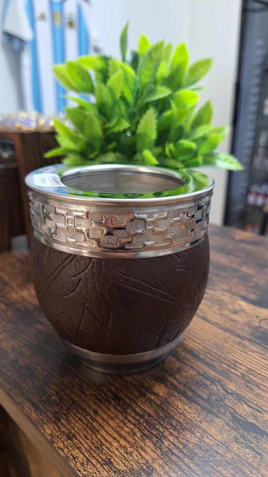 Mate Imperial Acero Inox. Con Virola Cincelada