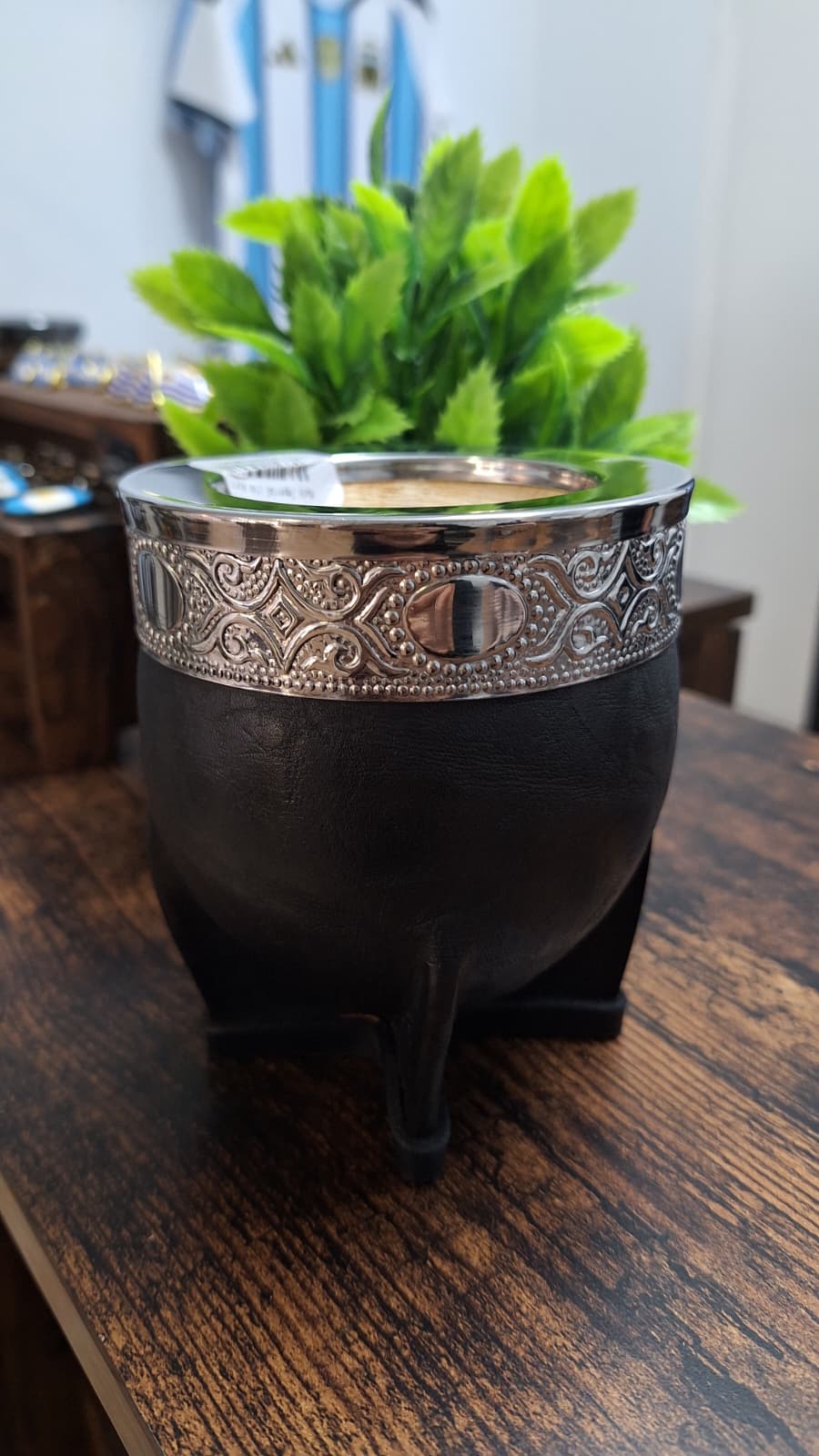 Mate Imperial Calabaza Con Virola Cincelada 