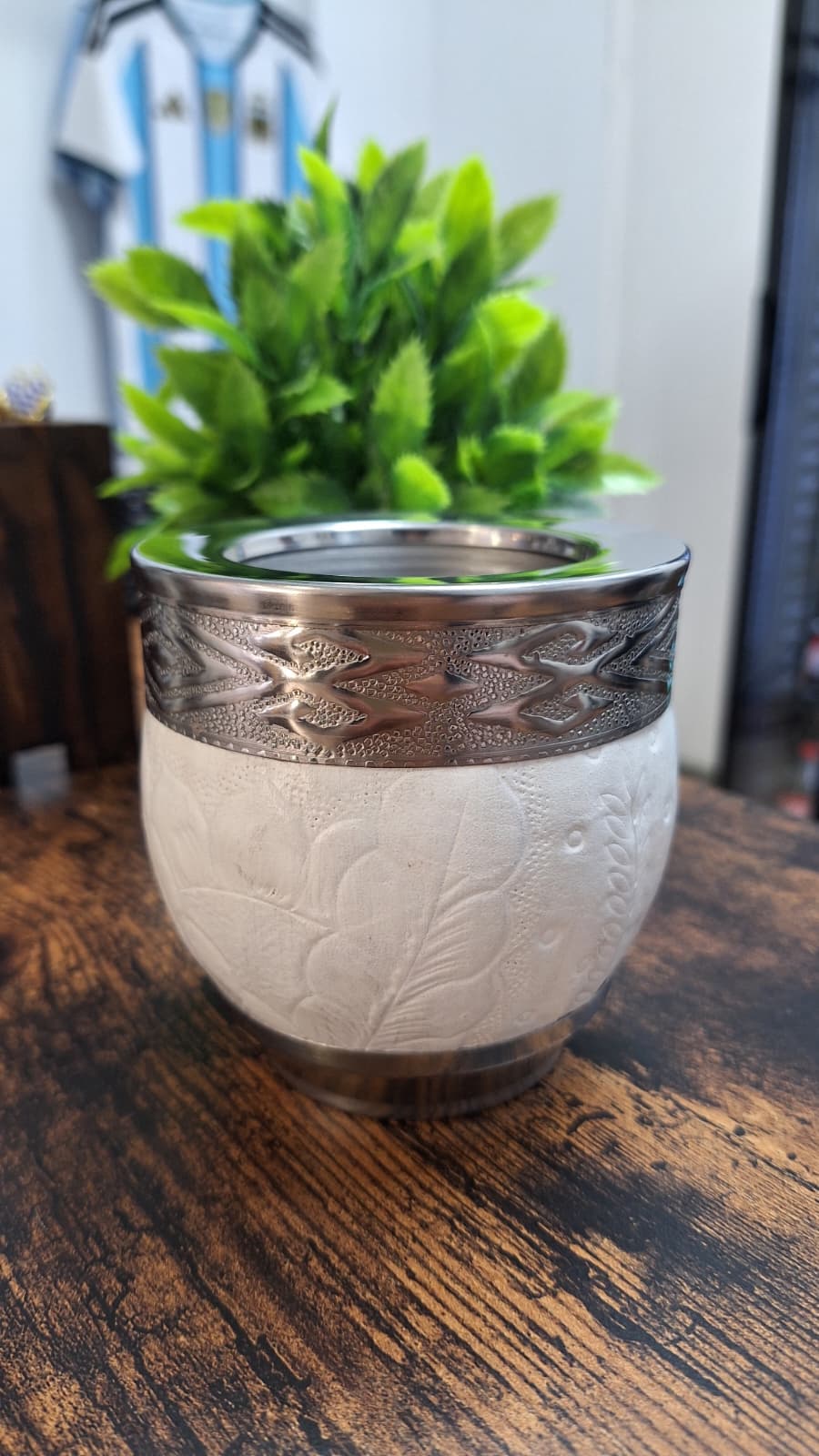 Mate Imperial Acero Inox. Con Virola Cincelada