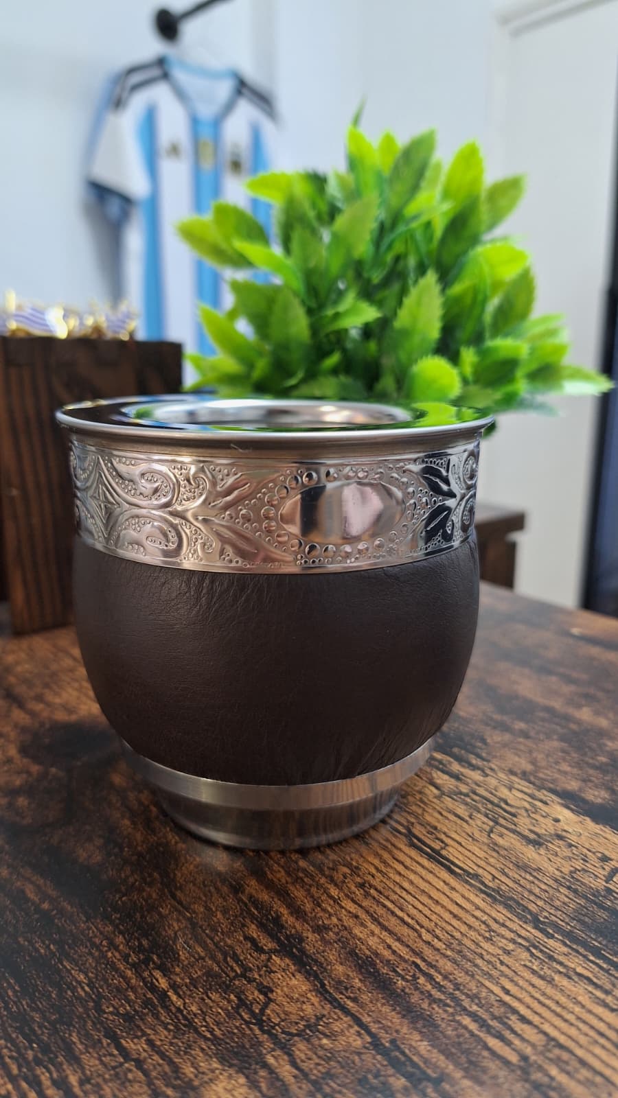 Mate Imperial Acero Inox. Con Virola Cincelada