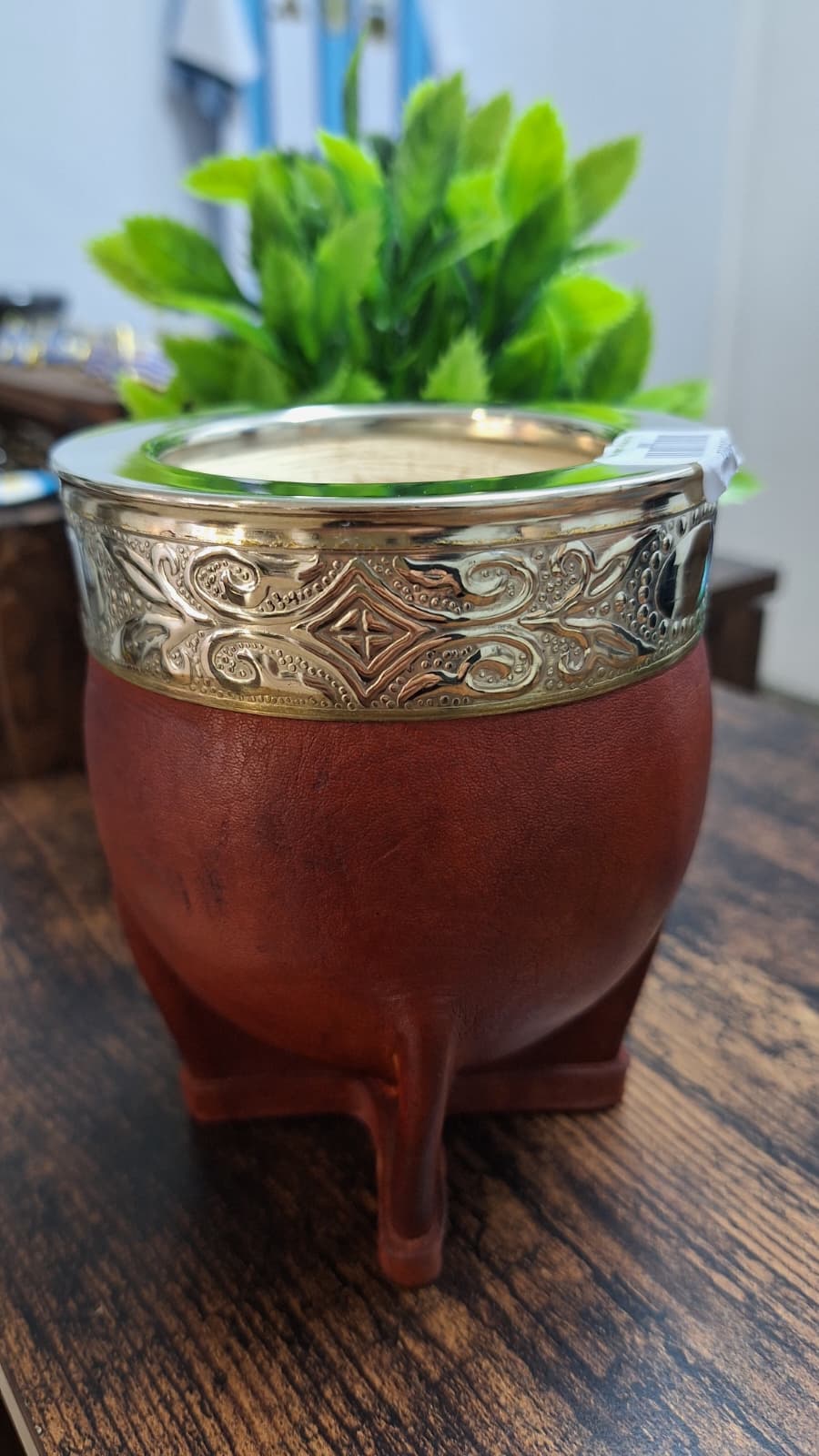 Mate Imperial Calabaza Con Virola de Alpaca Cincelada