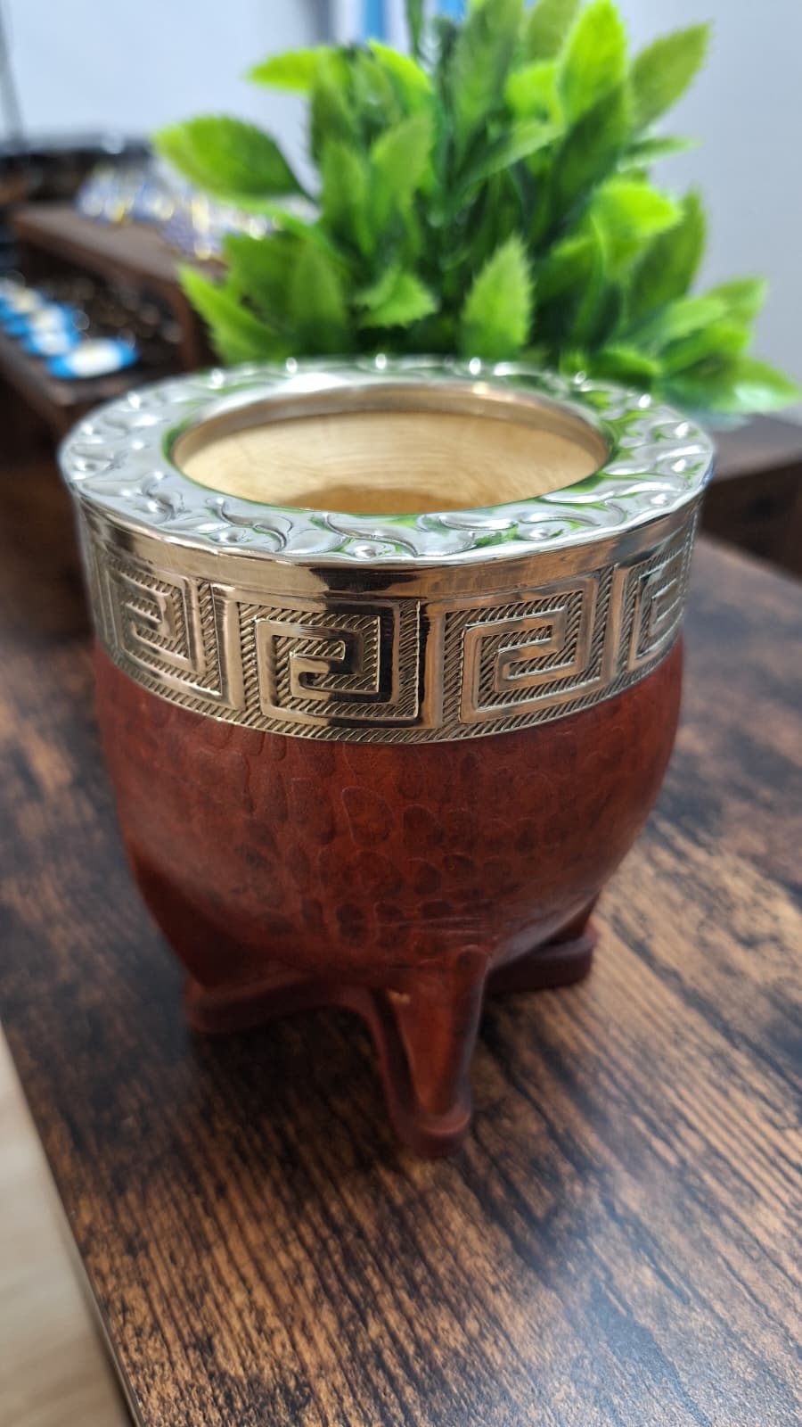 Mate Imperial Calabaza Con Virola de Alpaca Cincelada