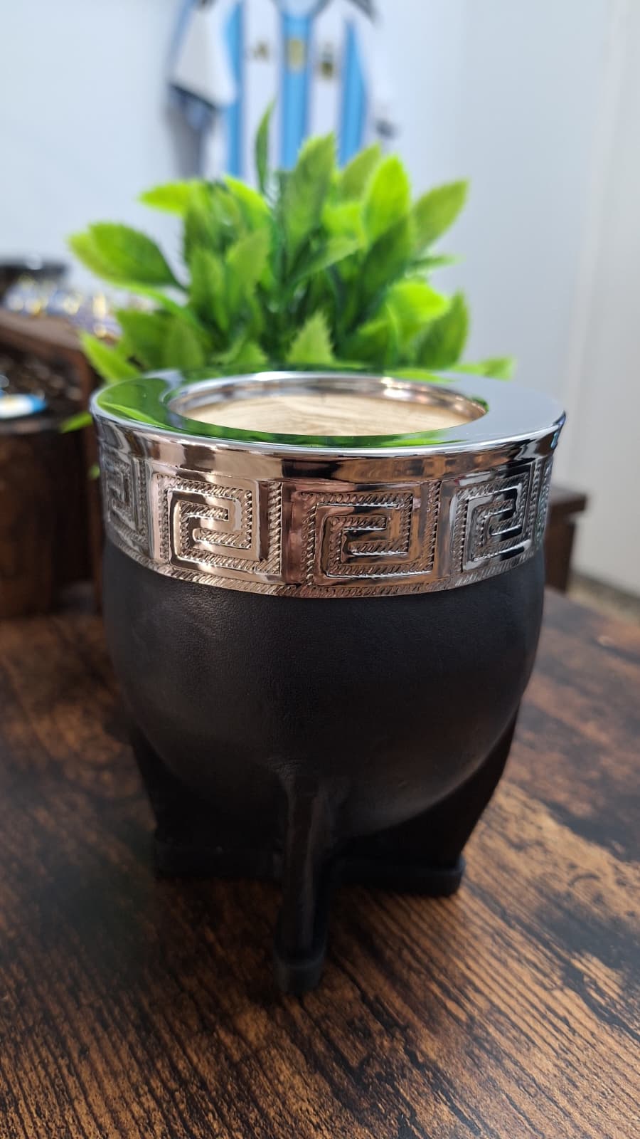 Mate Imperial Calabaza Con Virola Cincelada 