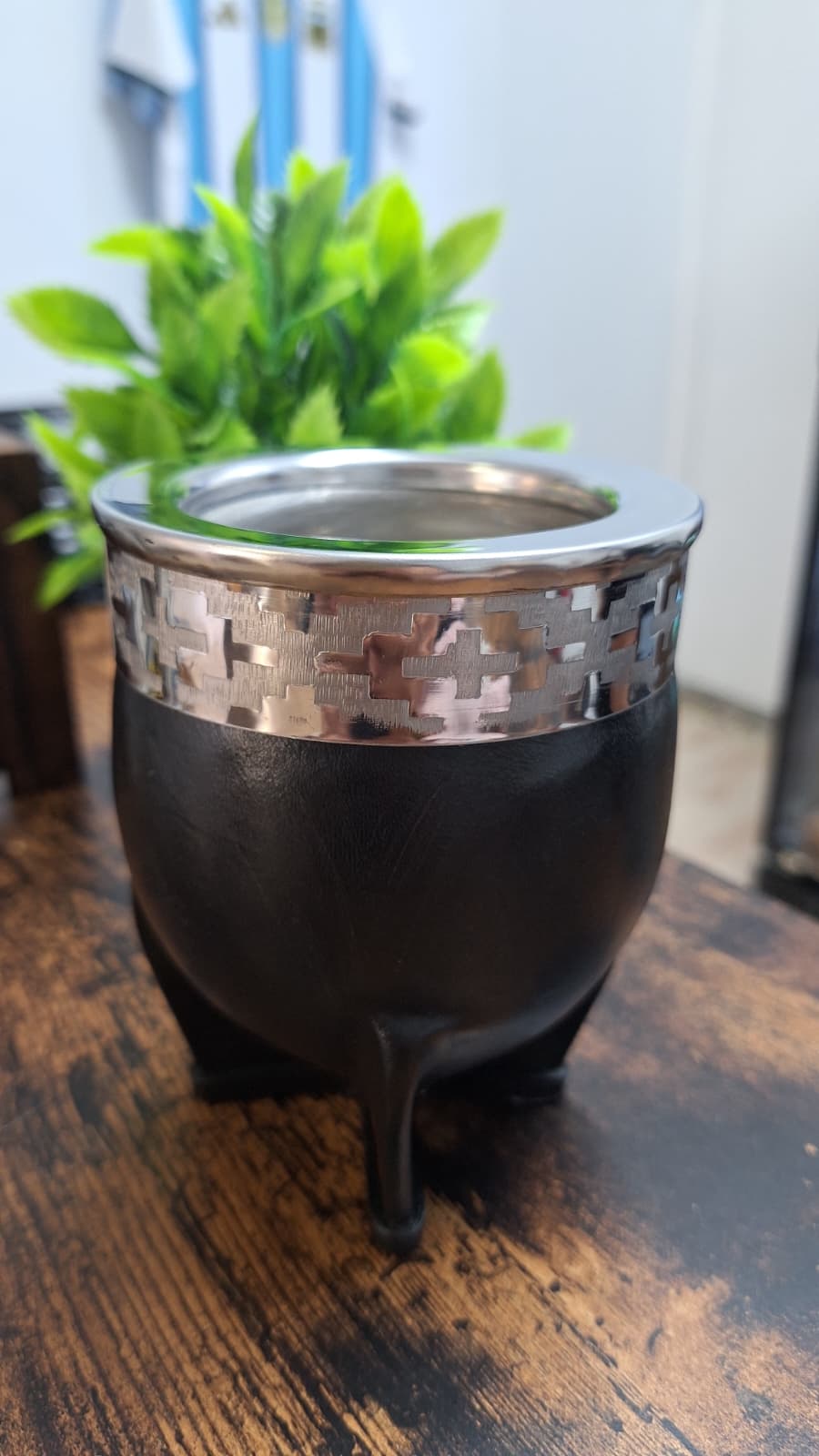 Mate Imperial Acero Inox. Con Virola Cincelada