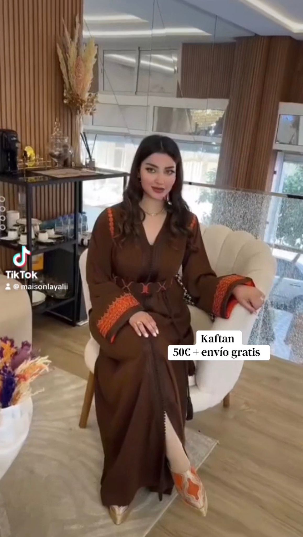 Kaftán Marrón
