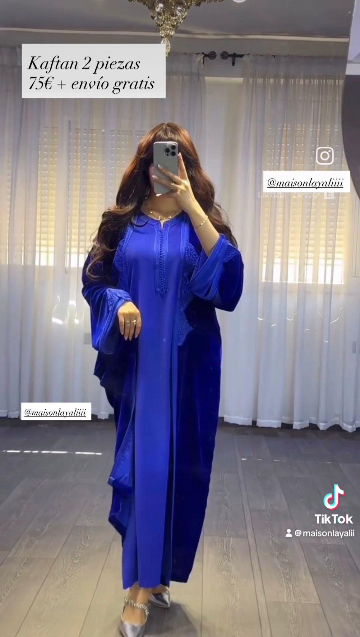 Kaftán Azul 2 Piezas