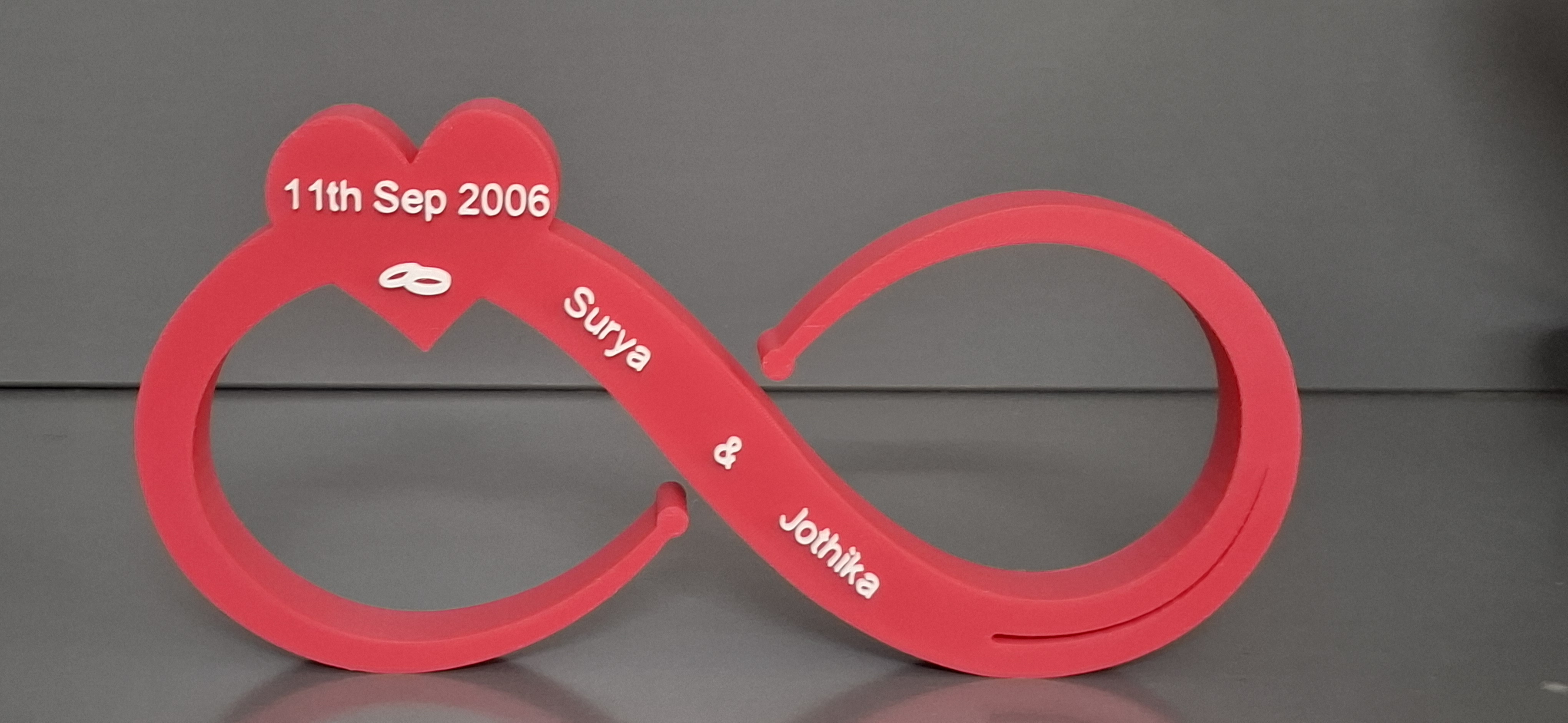 Personalized Infinity Love Table Decor