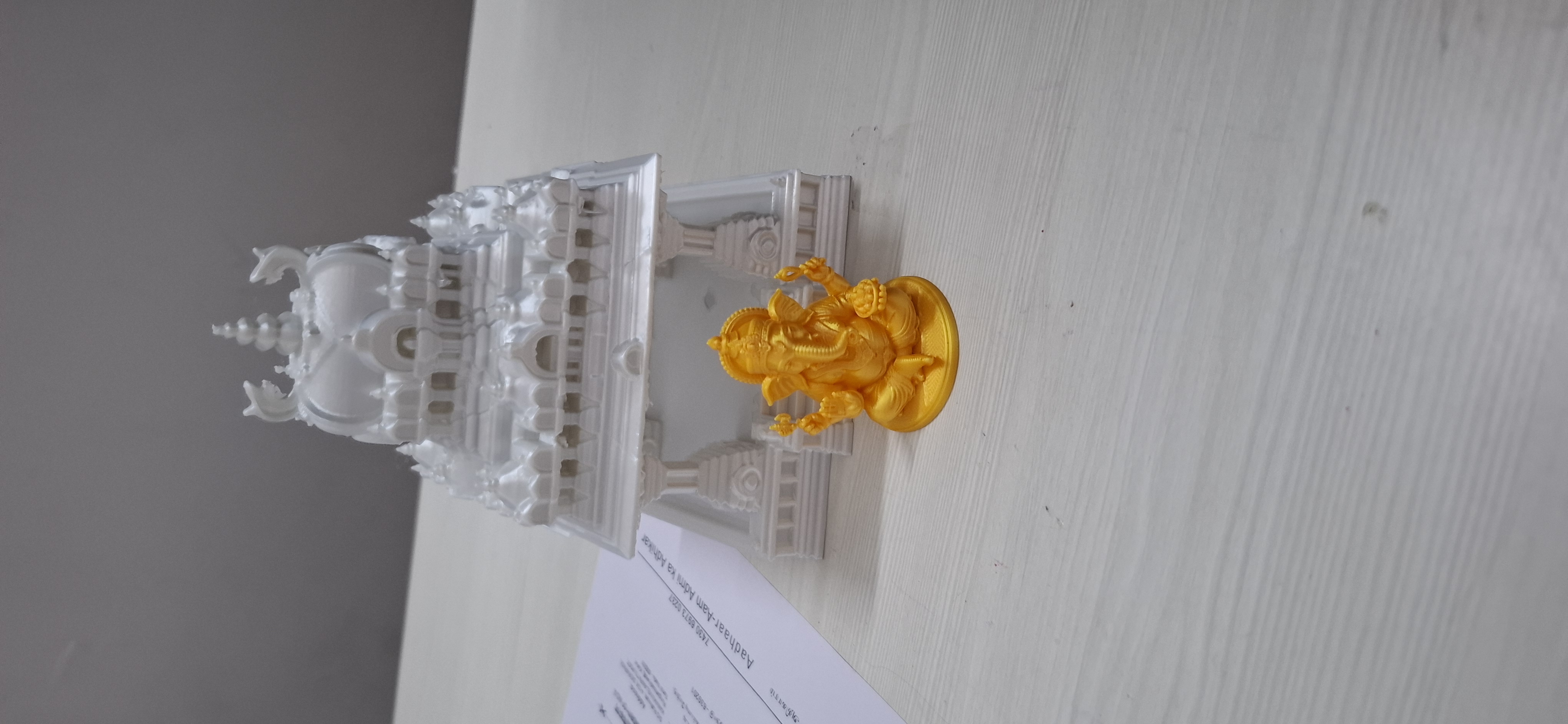 Mini Temple with Ganesha Idol – Elegant Tabletop Mandir