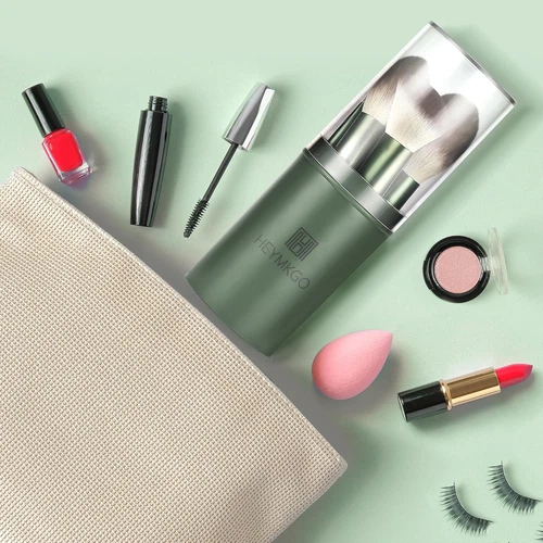 Makeup Brushes 11Pcs Premium Synthetic Bristles Green Color Kabuki Foundation Br