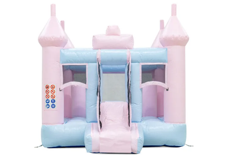 Combo de Insuflável e Escorrega Rosa-Azul Pastel
